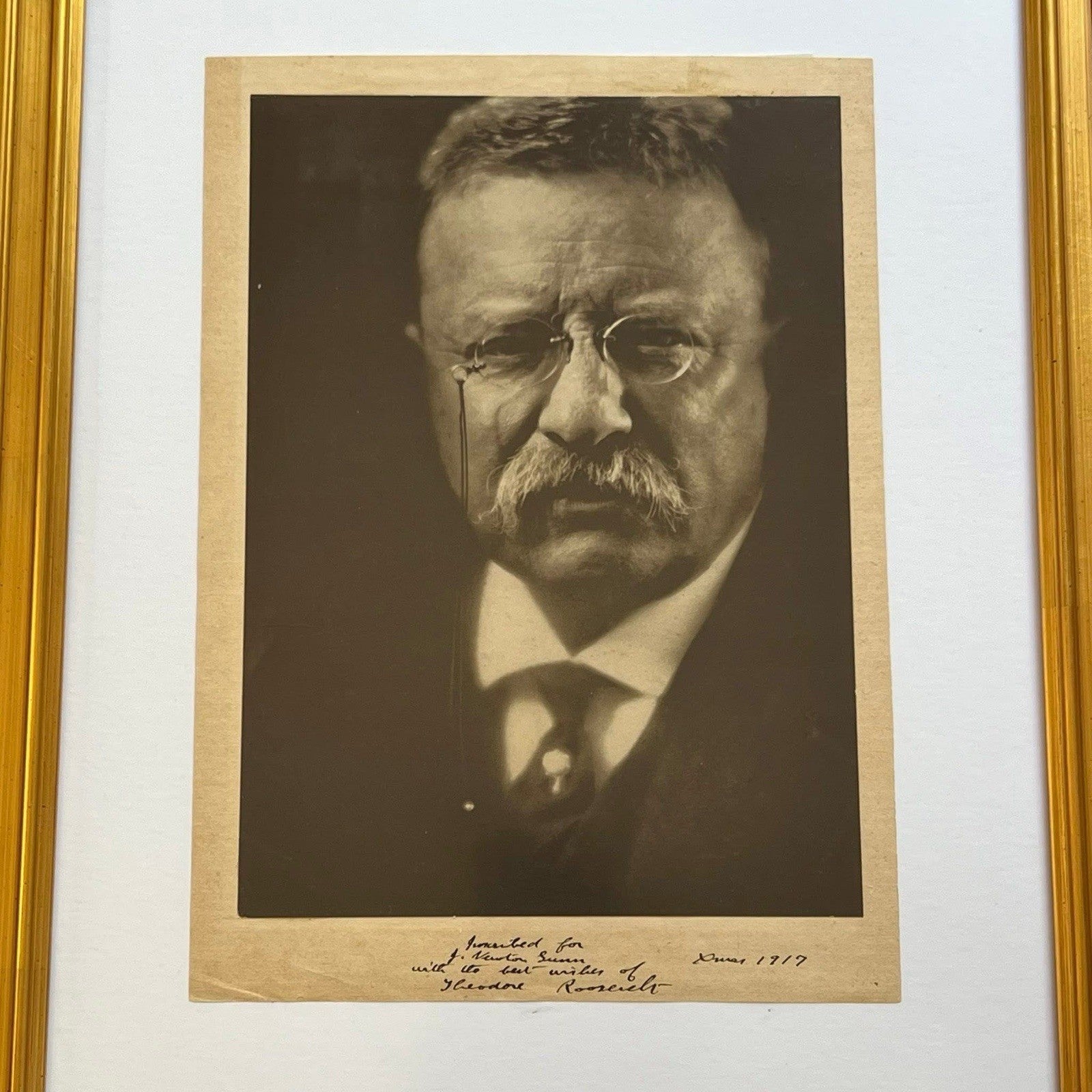 THEODORE ROOSEVELT * PSA * Autograph Christmas 1917 Photo Portrait Signed