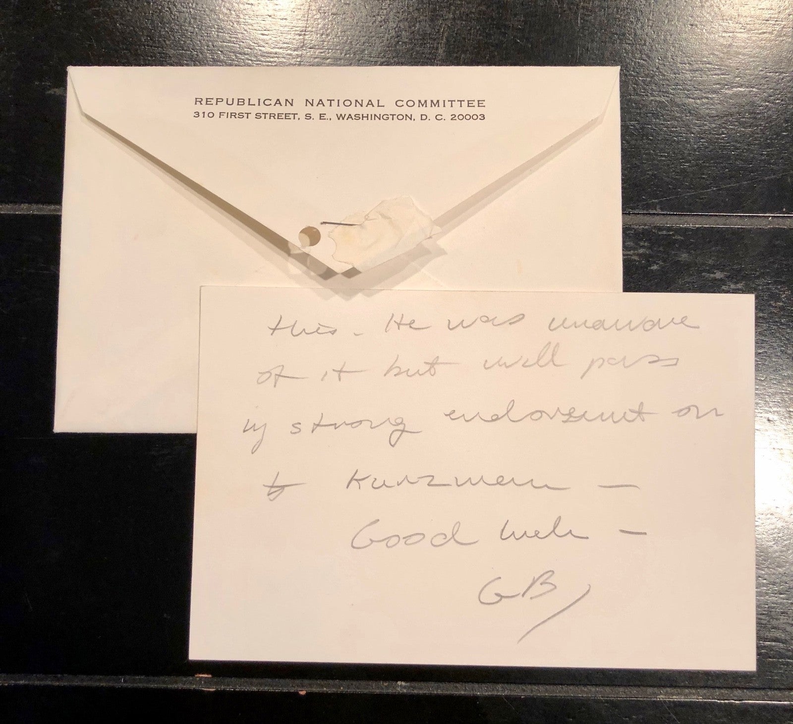 George HW Bush * PSA/DNA * Authentic AUTOGRAPH HANDWRITTEN Note SIGNED * RNC