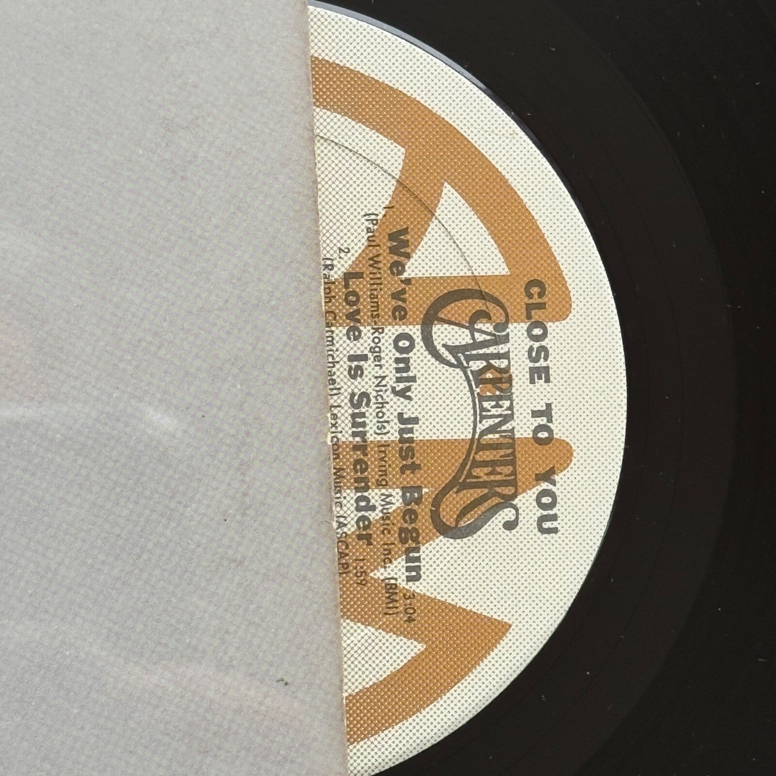 CARPENTERS * JSA * KAREN & RICHARD AUTOGRAPH "CLOSE TO YOU" ALBUM SIGNED LP