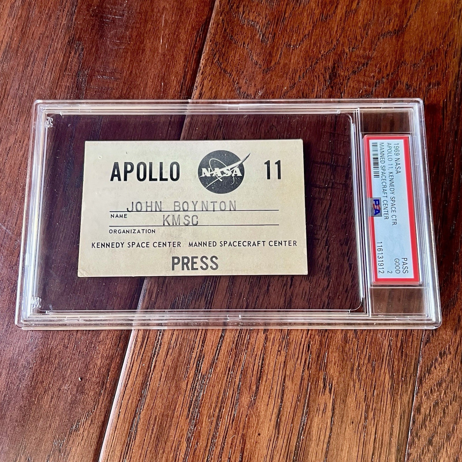 APOLLO 11 * PSA * NASA PRESS PASS Badge 1969 Moon Landing * POP 1