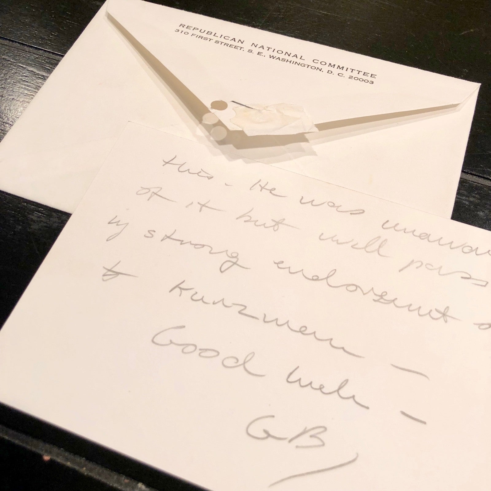 George HW Bush * PSA/DNA * Authentic AUTOGRAPH HANDWRITTEN Note SIGNED * RNC