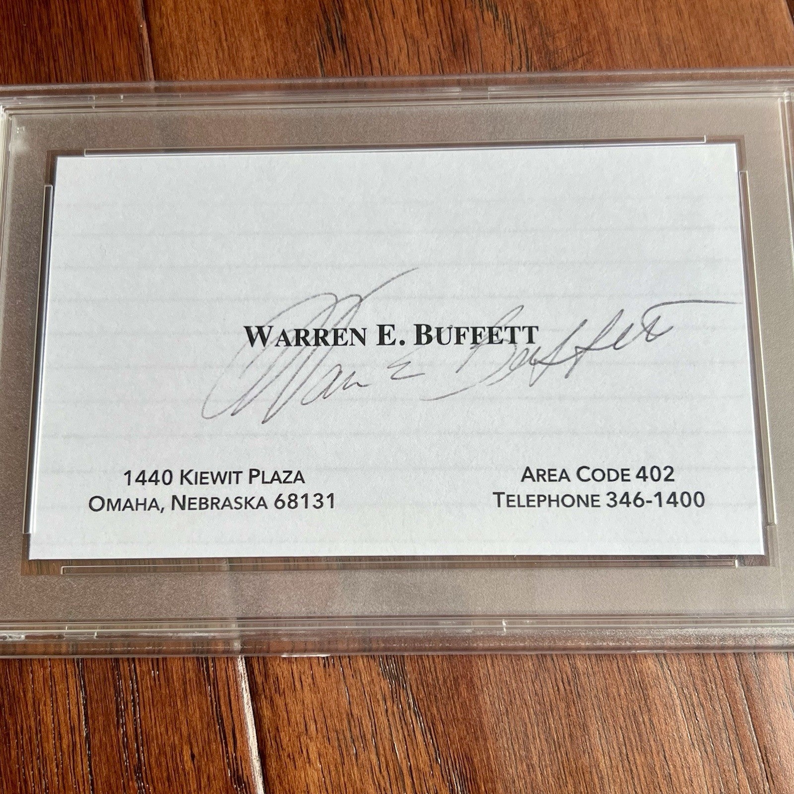 WARREN BUFFETT * PSA  Autograph Berkshire Hathaway BUSINESS CARD Souvenir SIGNED
