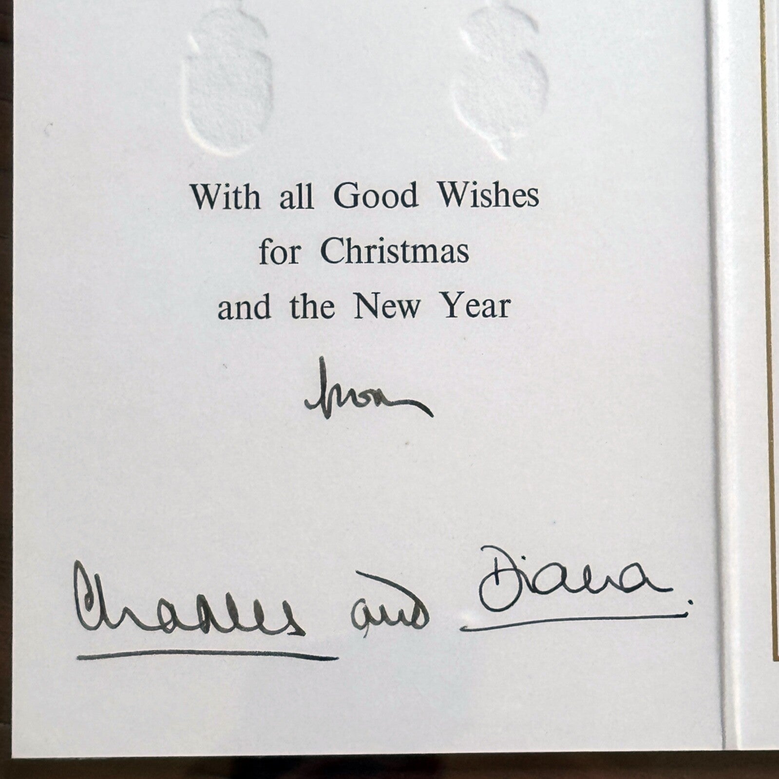 PRINCESS DIANA & KING CHARLES III * PSA * Autograph Family Xmas Card Signed 1985