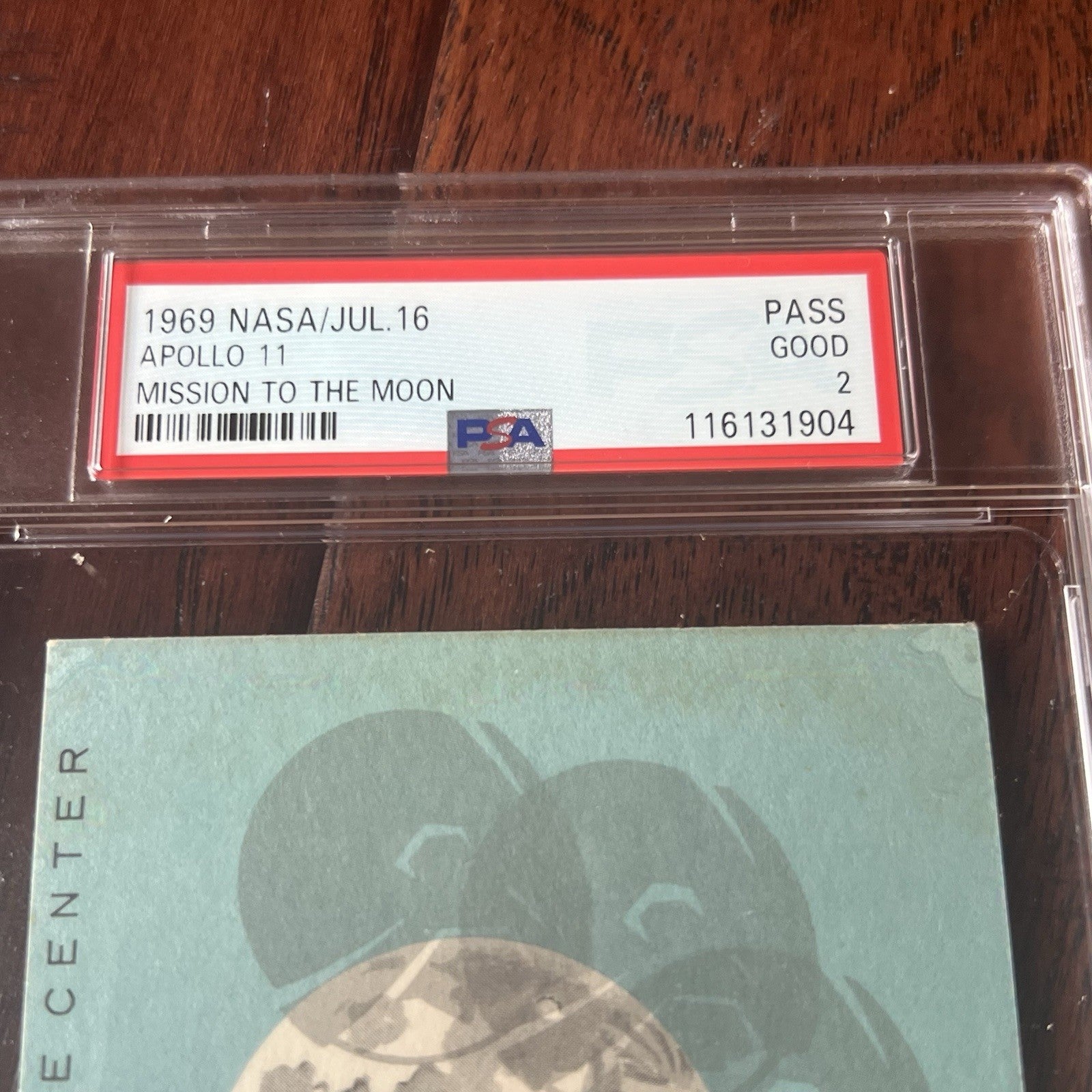 APOLLO 11 * PSA * NASA Blue VIP LAUNCH PASS 1969 Moon Landing Ticket Kennedy KSC