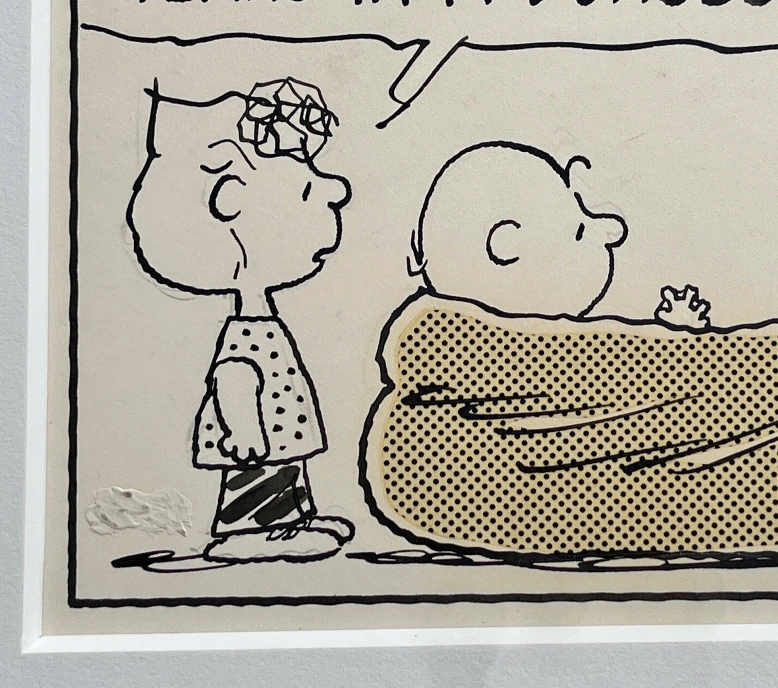 CHARLES SCHULZ * Original Drawn CHARLIE BROWN Artwork Comic Strip * Un Signed