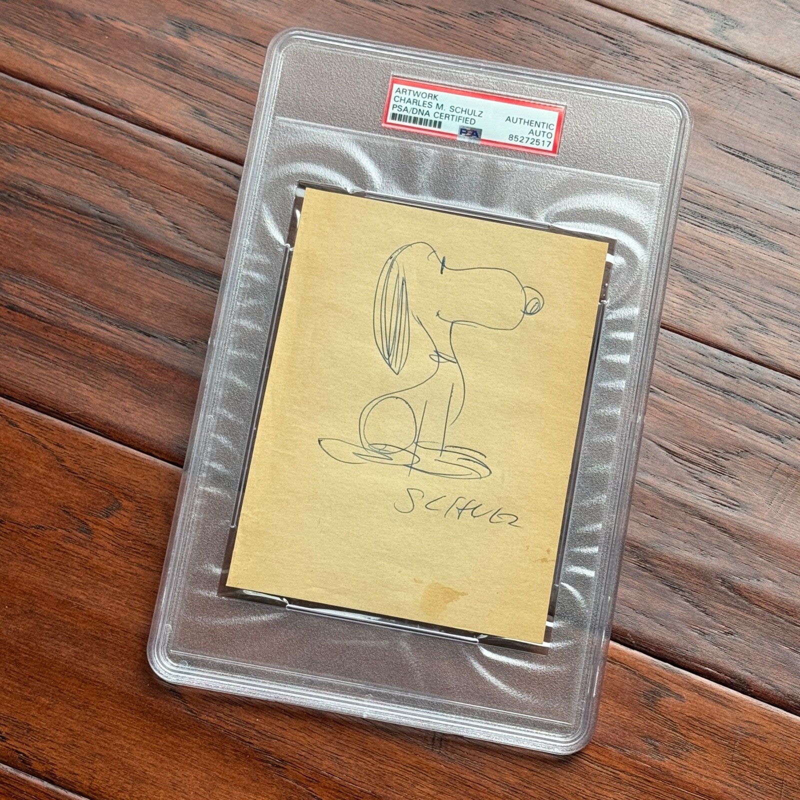 CHARLES M SCHULZ * PSA * Autograph SNOOPY Hand-Drawn Artwork Signed * PEANUTS