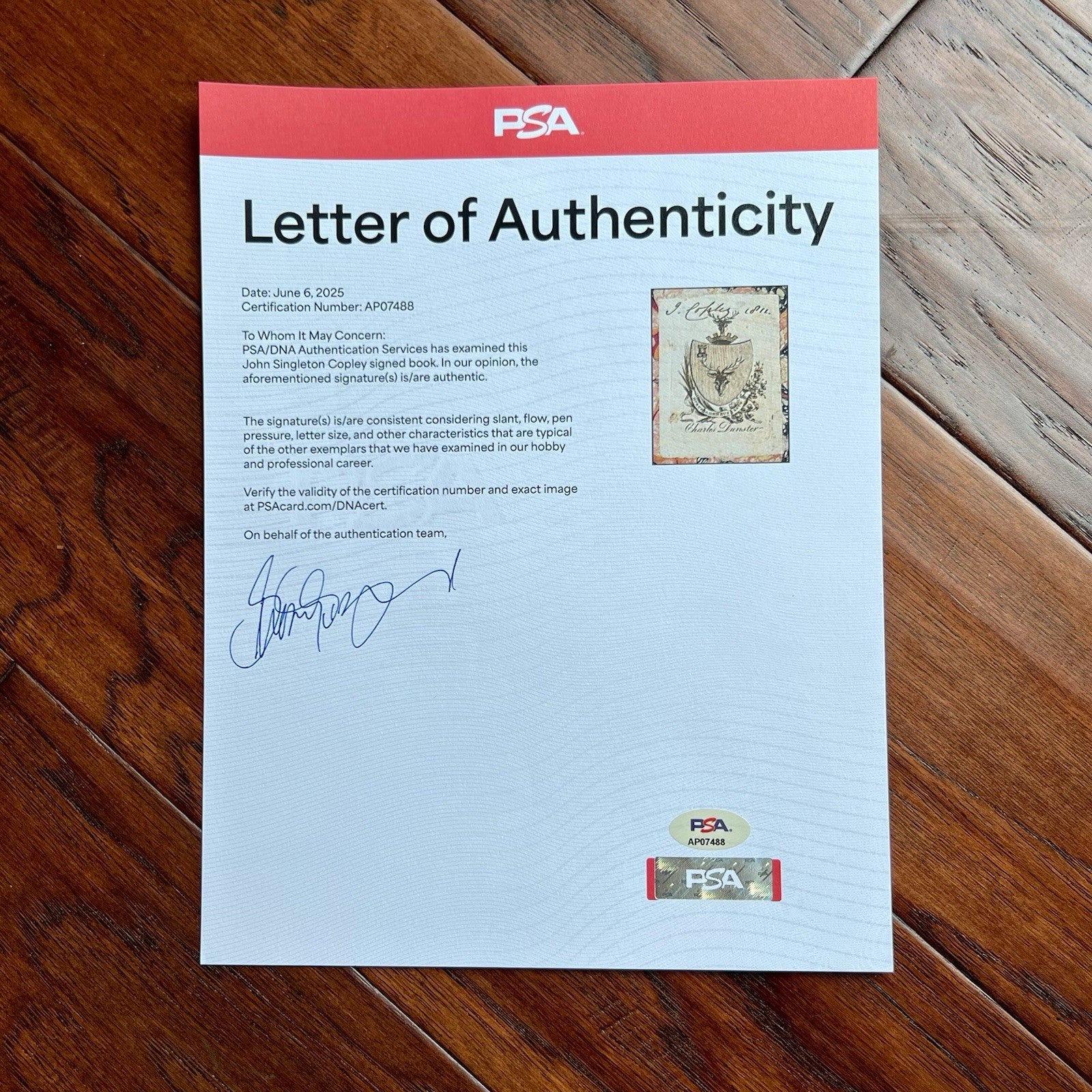 JOHN SINGLETON COPLEY * PSA * Scarce AUTOGRAPH Book Signed Revolutionary War