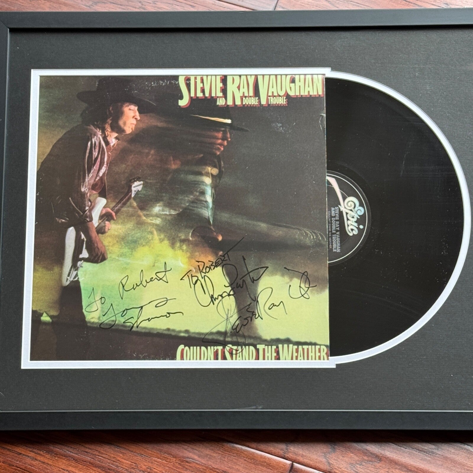 STEVIE RAY VAUGHAN * PSA * Autograph WEATHER LP Album Signed w/ Double Trouble