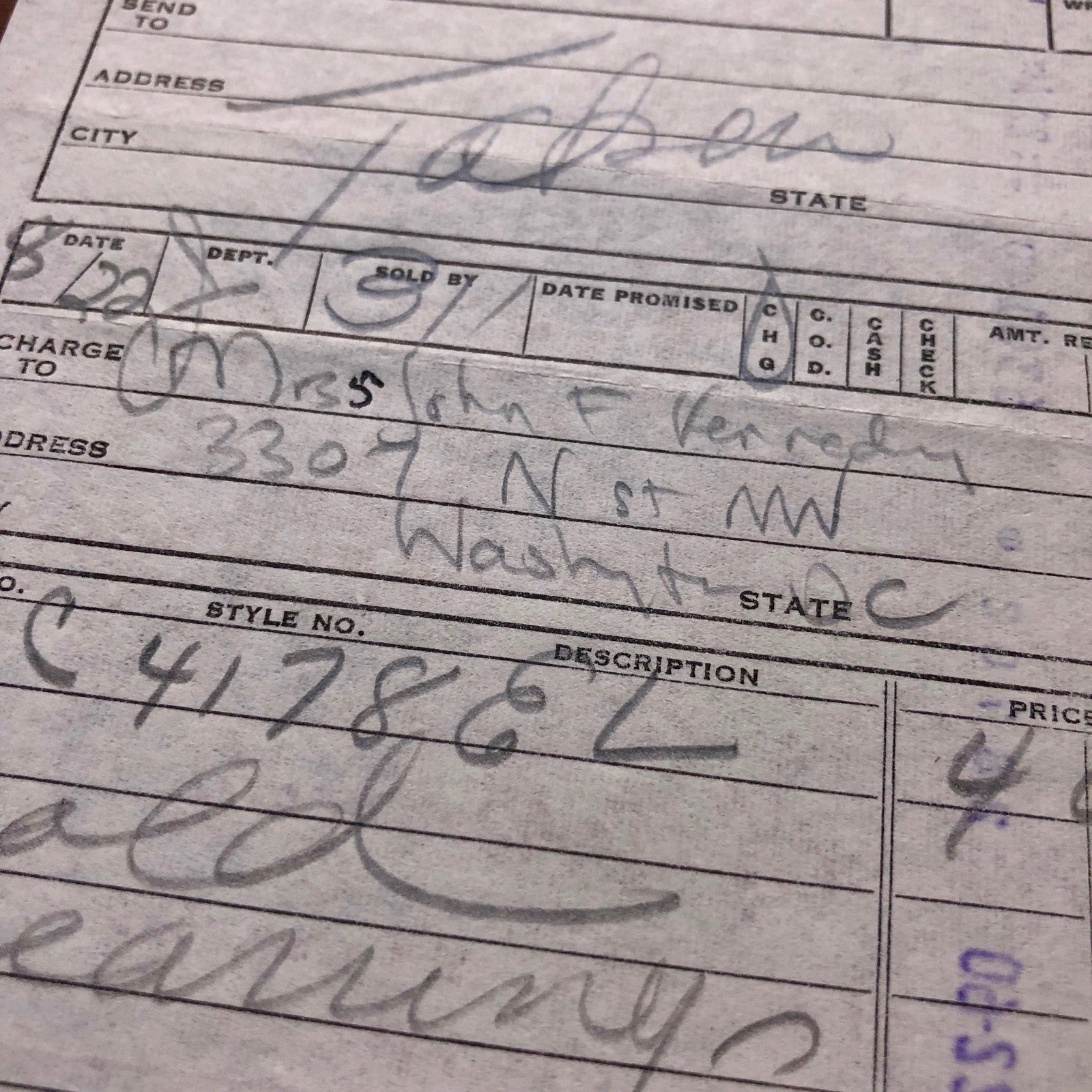 JACQUELINE KENNEDY * JSA * "Mrs. John F. Kennedy" Double (2x) AUTOGRAPH Receipt