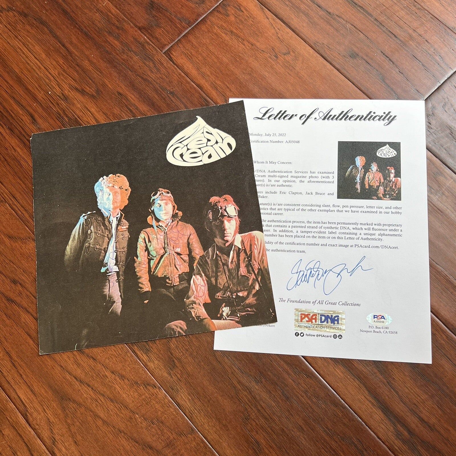 CREAM * PSA/DNA * Eric Clapton Jack Bruce Autograph Signed Album Print Fresh