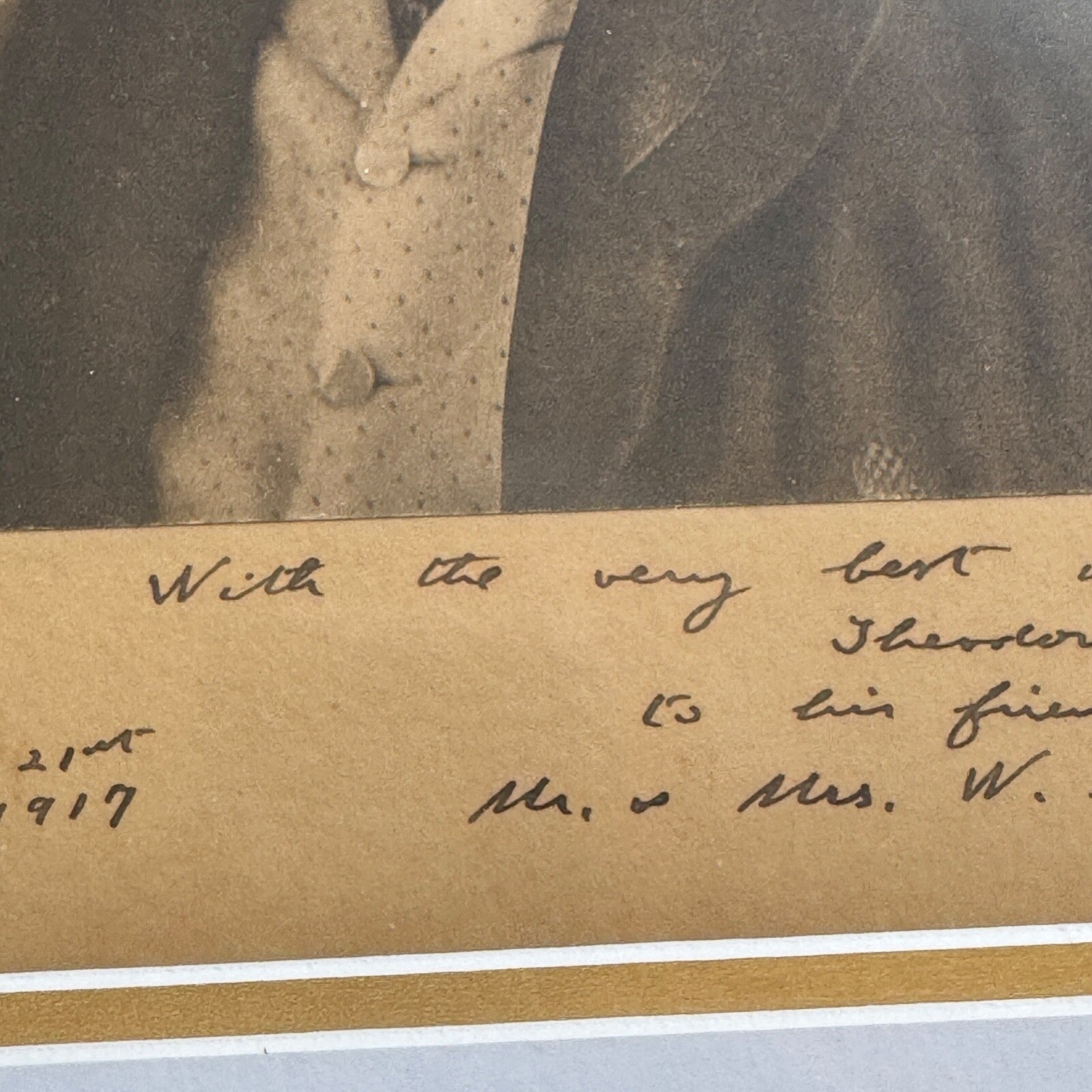 THEODORE ROOSEVELT * PSA/DNA * Autograph Portrait Photo Signed * 1917 Framed