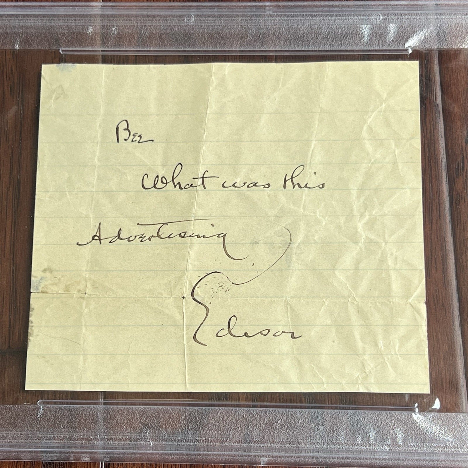 THOMAS EDISON * PSA/DNA * Autograph Handwritten Advertising Note Signed