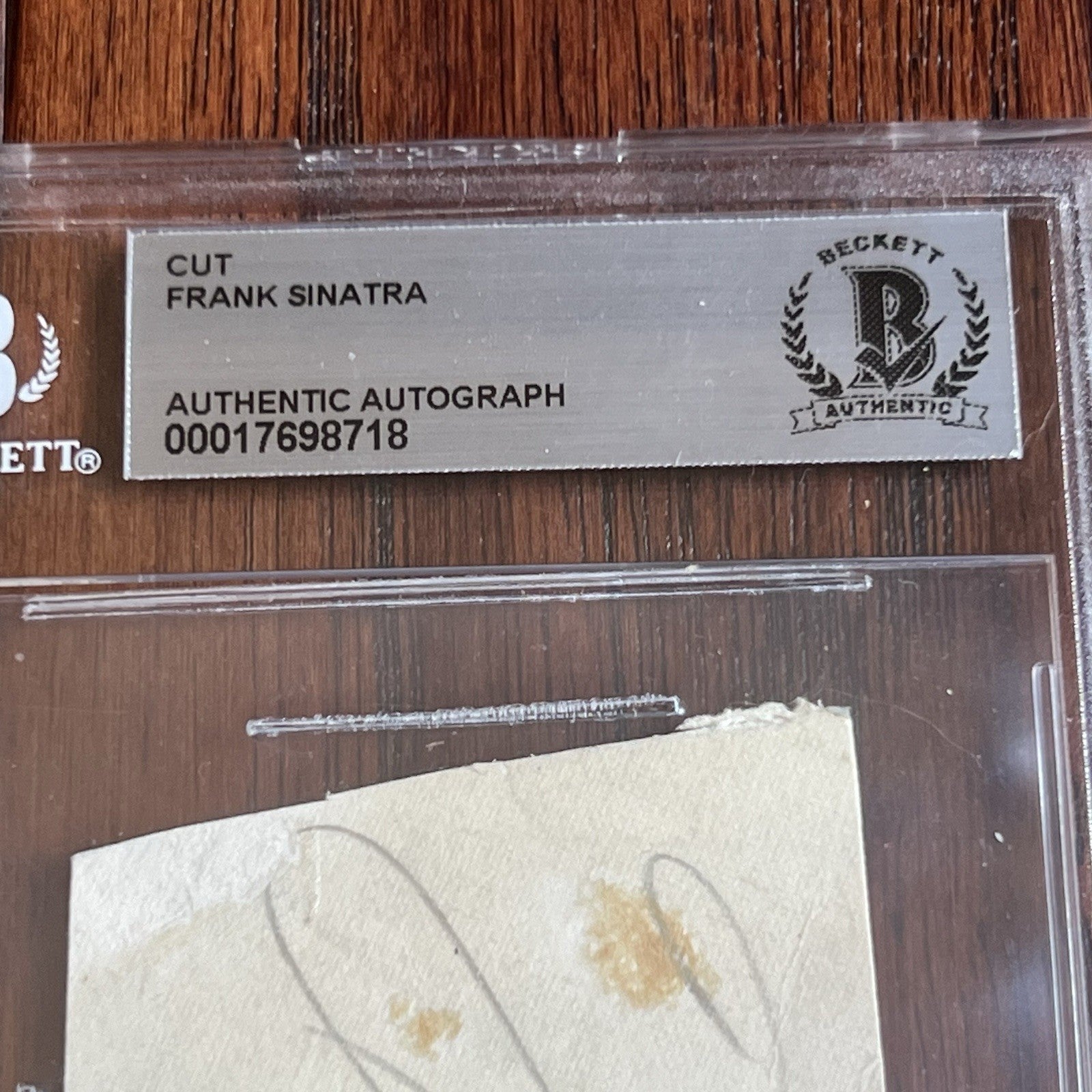 FRANK SINATRA * Beckett BAS * Authentic Cut Signature Autograph From 1940 Signed