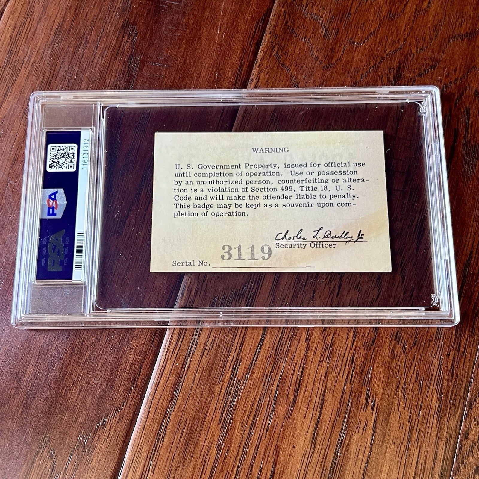 APOLLO 11 * PSA * NASA PRESS PASS Badge 1969 Moon Landing * POP 1