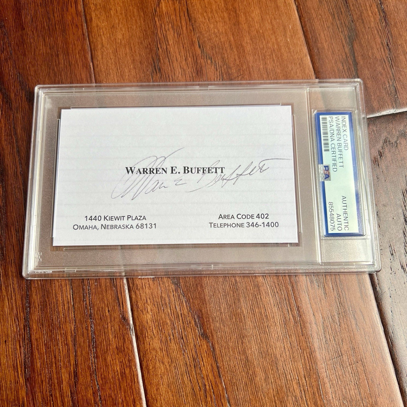 WARREN BUFFETT * PSA  Autograph Berkshire Hathaway BUSINESS CARD Souvenir SIGNED