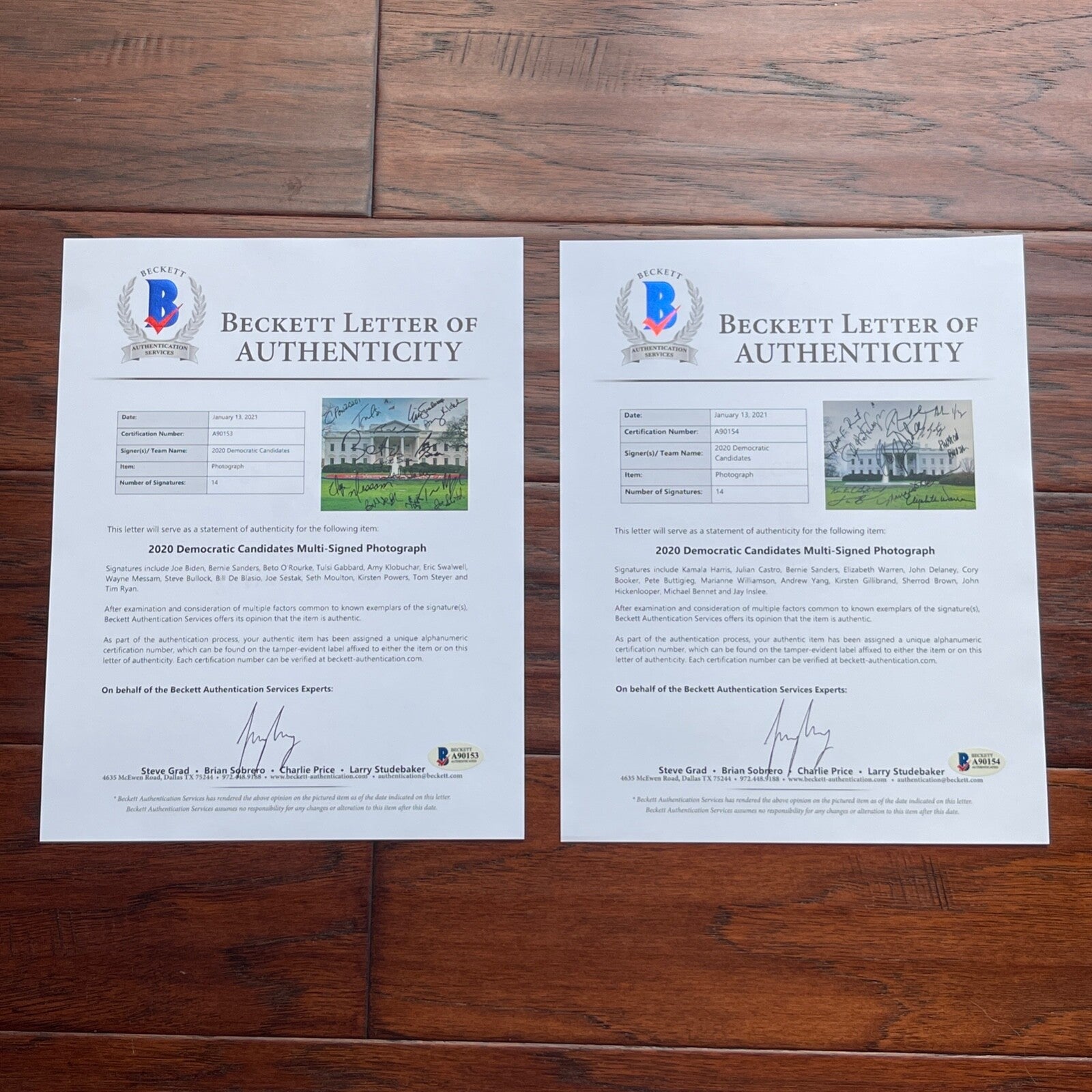 JOE BIDEN & KAMALA HARRIS * BAS * Autograph WHITE HOUSE Photo Signed * Buttigieg