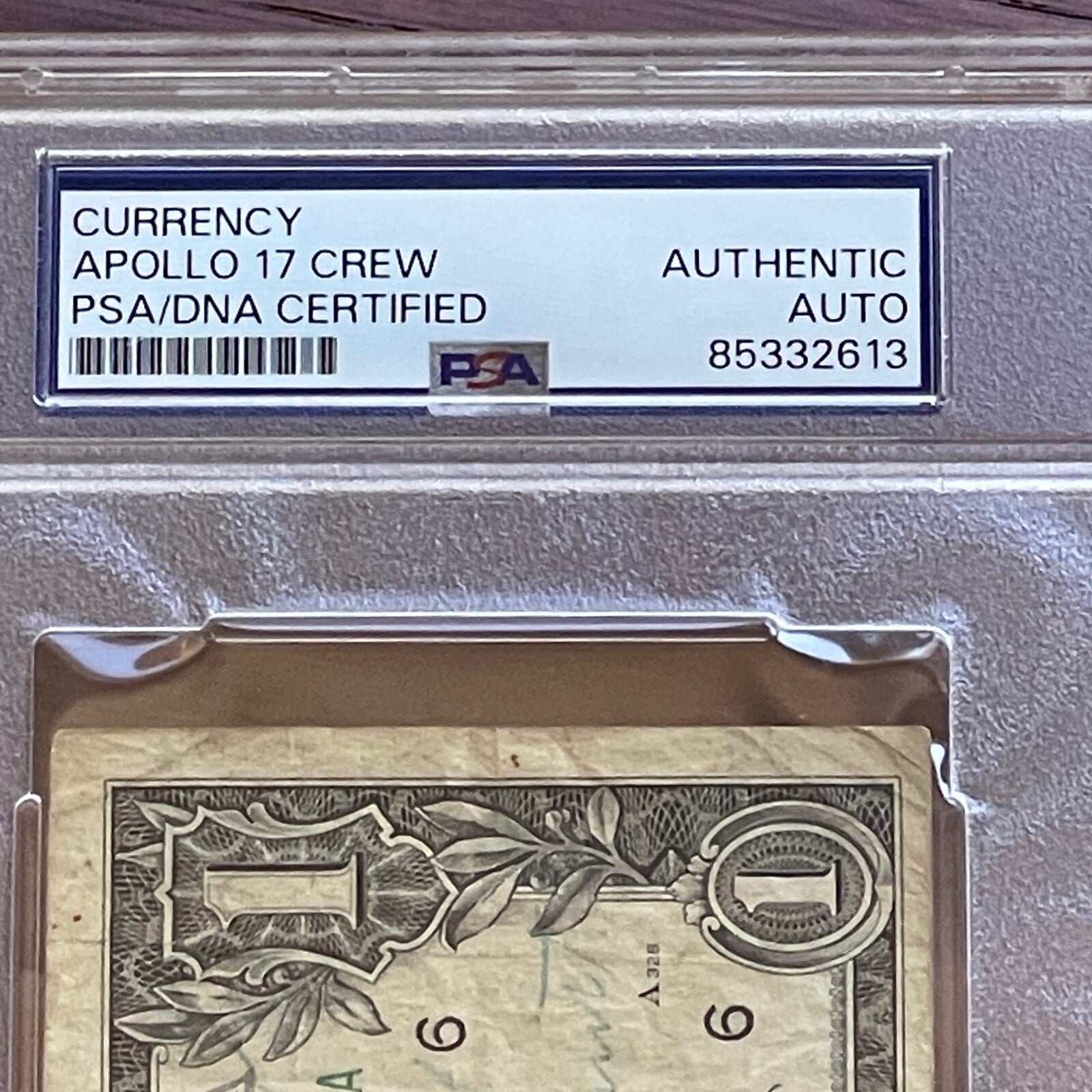 APOLLO 17 * PSA * Crew Signed Dollar Bill Autograph Gene CERNAN  EVANS * SCHMIDT