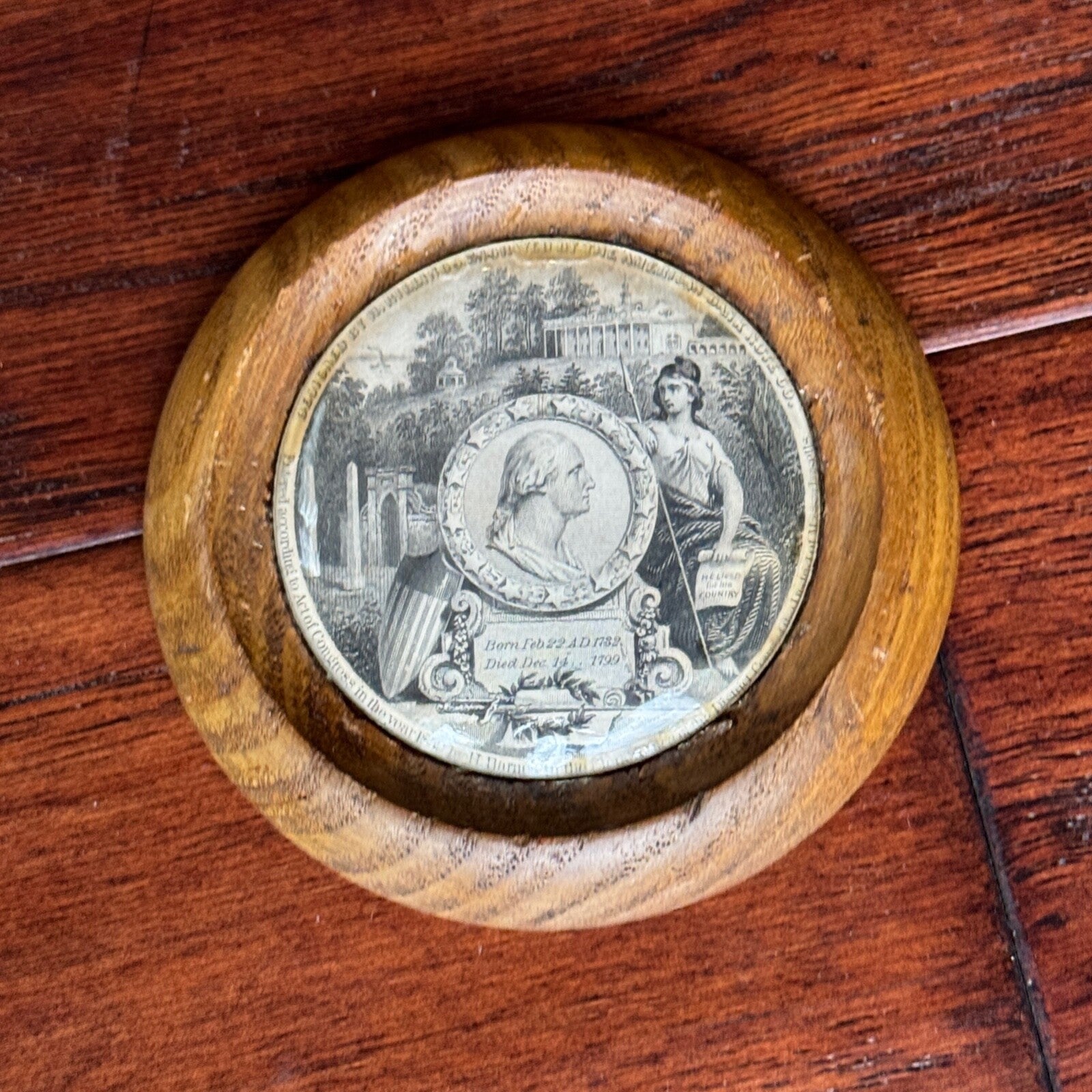 GEORGE WASHINGTON * Authentic MOUNT VERNON Wood Artifact Relic * 1859