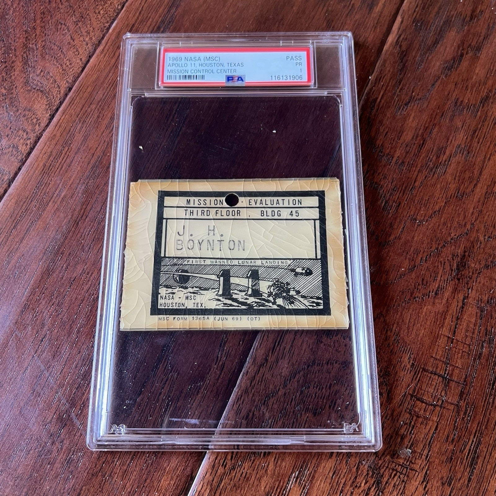 APOLLO 11 * PSA * NASA Mission Evaluation Access Badge Ticket Moon Landing Pass