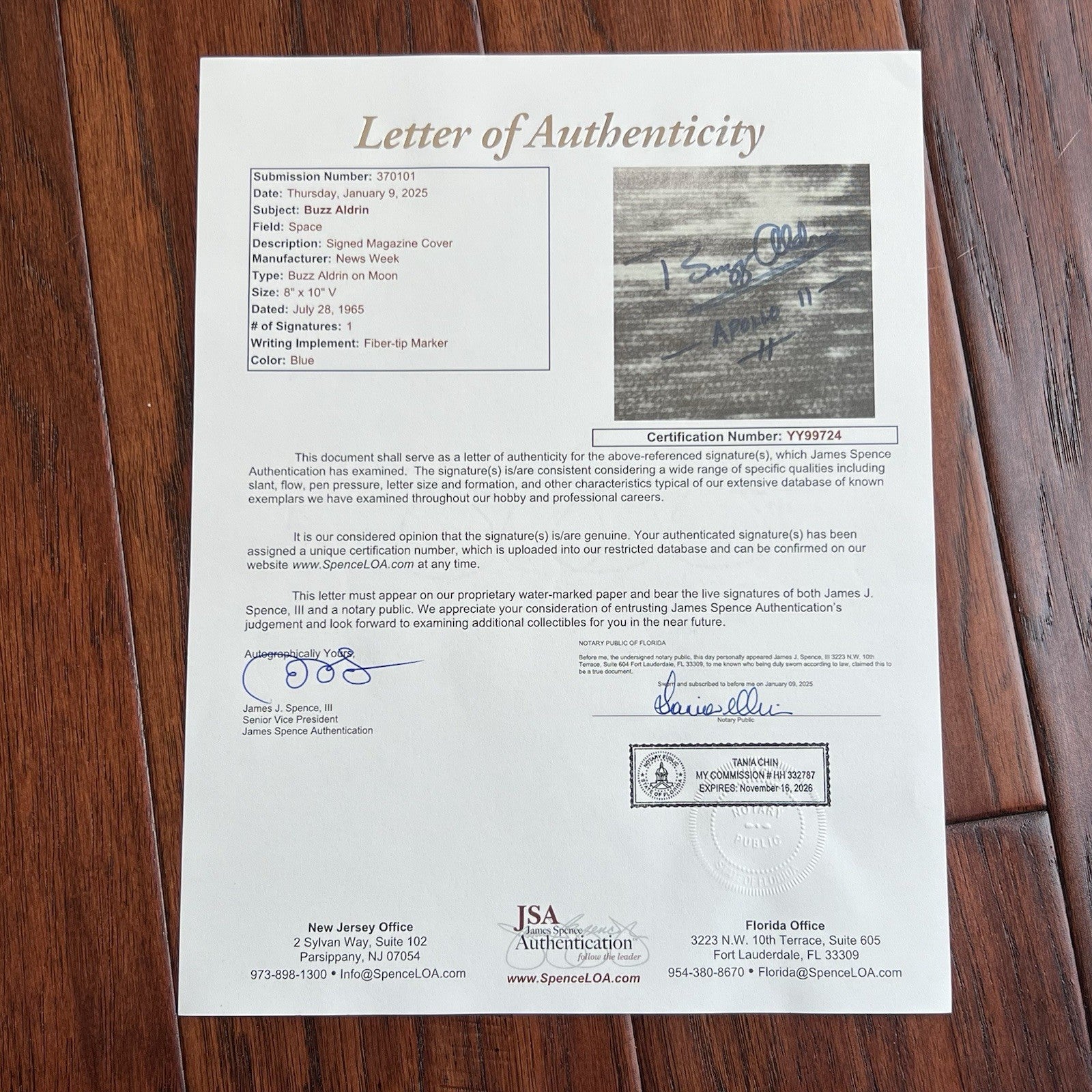 BUZZ ALDRIN * JSA * Autograph Newsweek Magazine Signed Cover Apollo 11