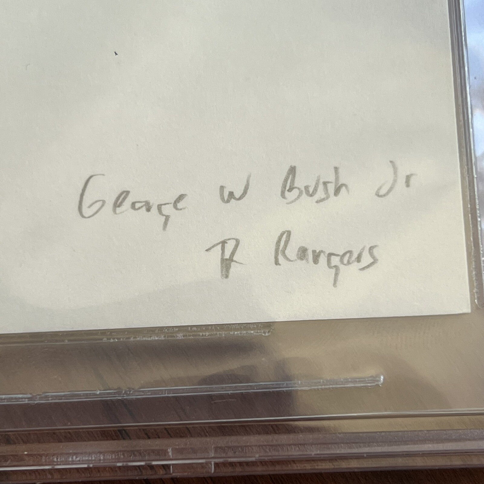 GEORGE W. BUSH * Beckett BAS * Signed Texas Rangers 3x5 Index Card Autograph