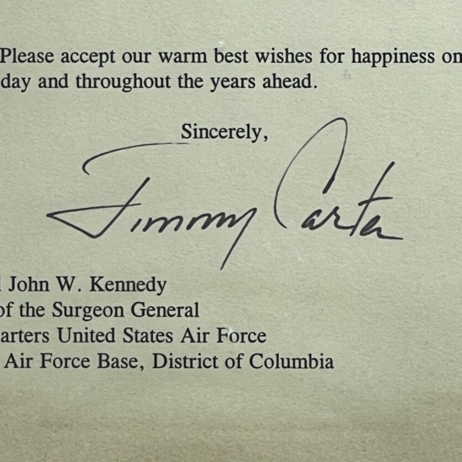 JIMMY CARTER * BAS * Autograph Letter to JOHN KENNEDY Signed * 1997
