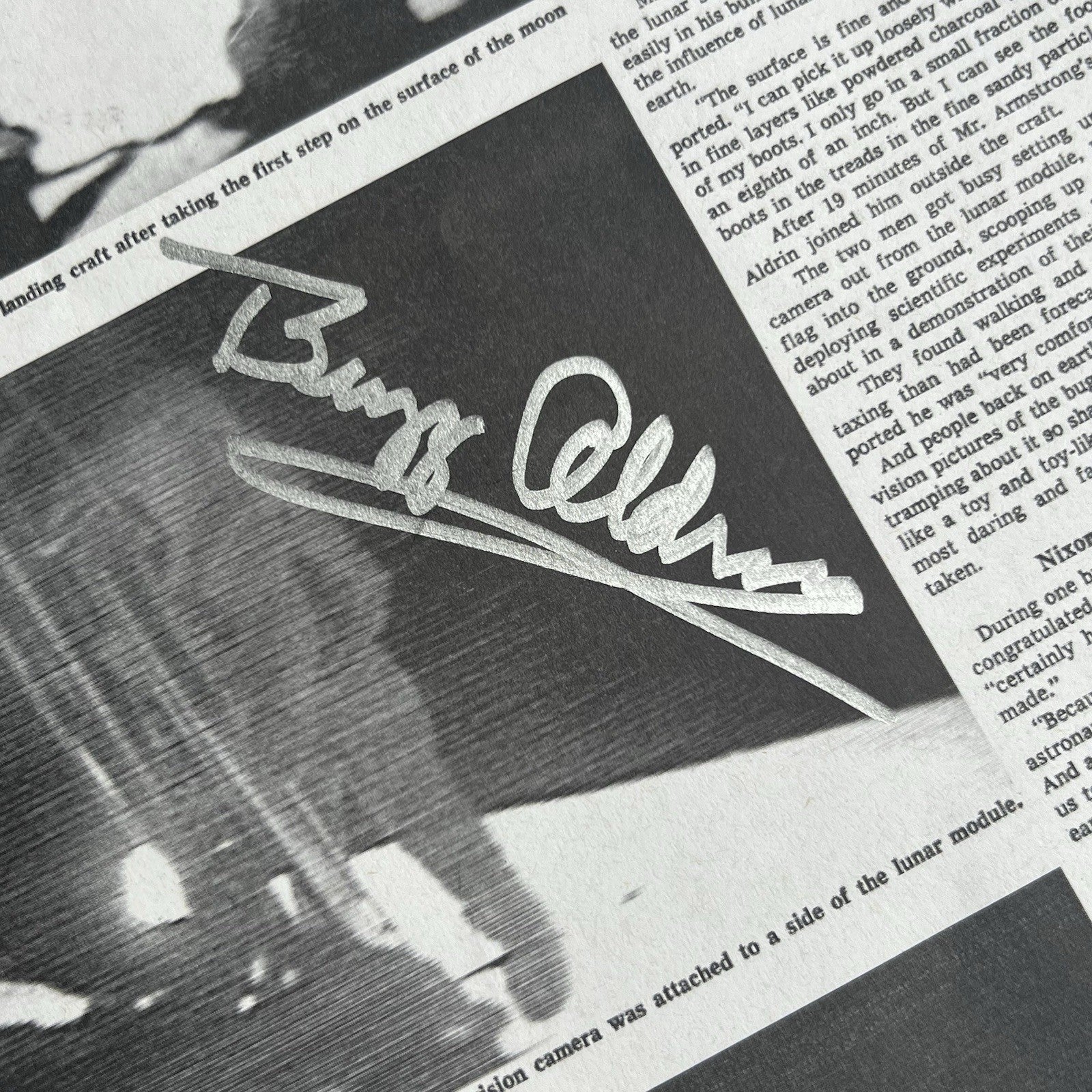 BUZZ ALDRIN * PSA * Signed New York Times Front Page Apollo 11 Autograph Poster