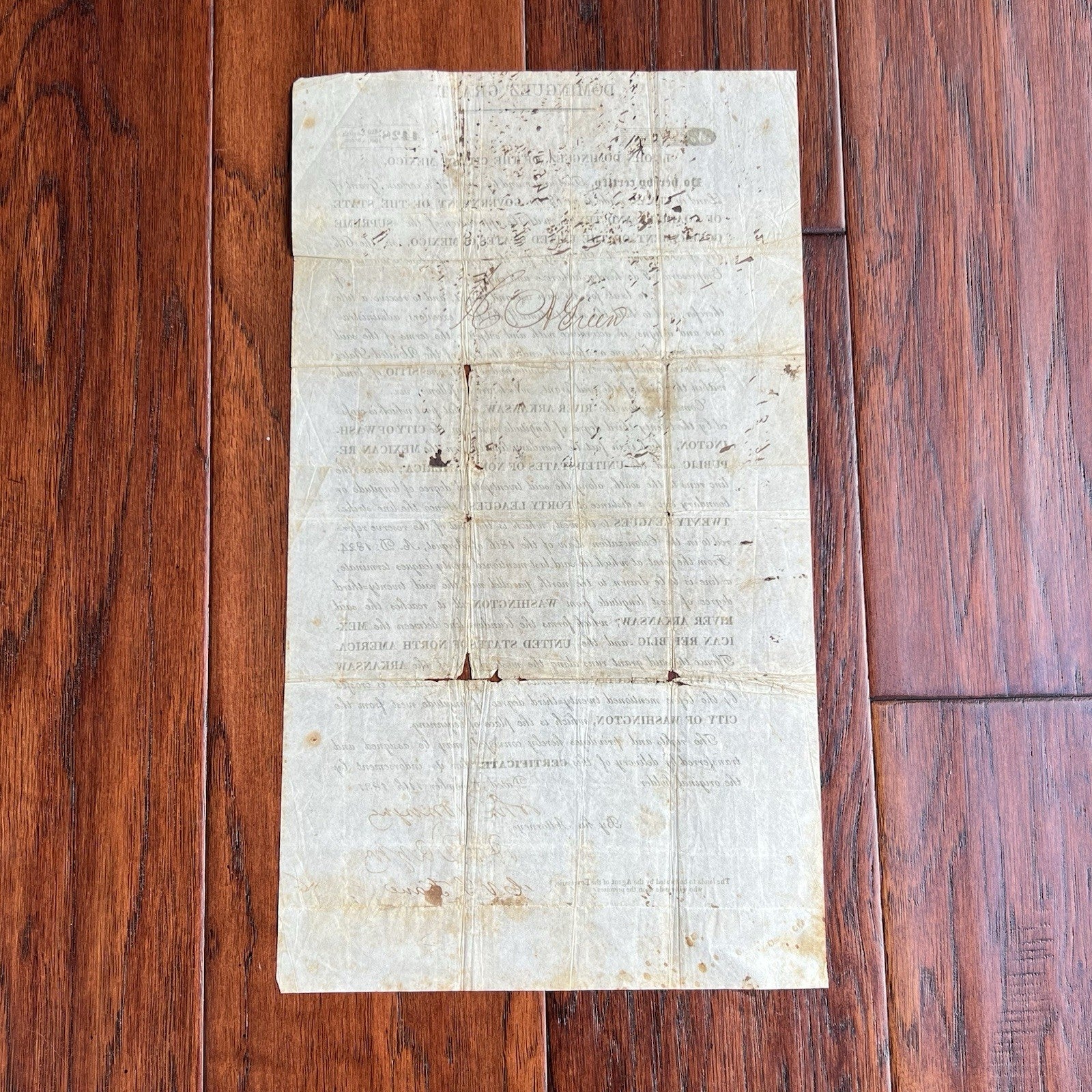 TEXAS COLONIZATION LAND GRANT * John Dominguez Signed Texana 1831 Broadside