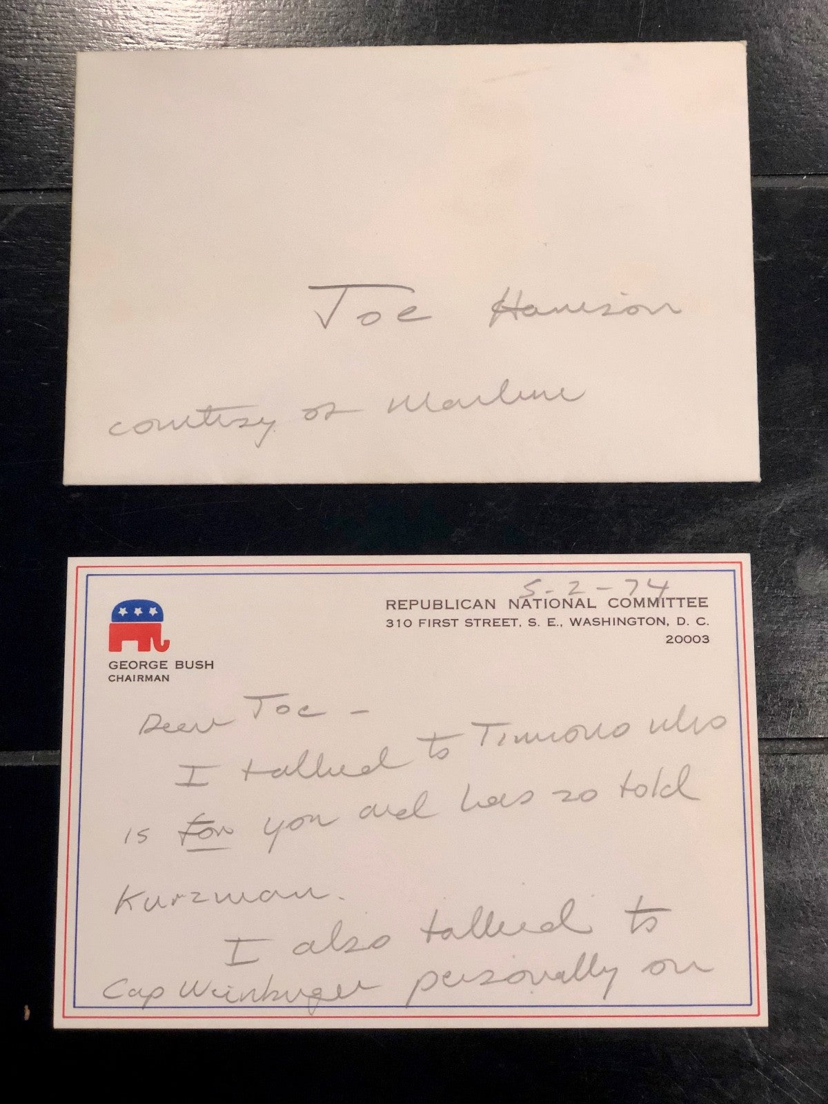 George HW Bush * PSA/DNA * Authentic AUTOGRAPH HANDWRITTEN Note SIGNED * RNC