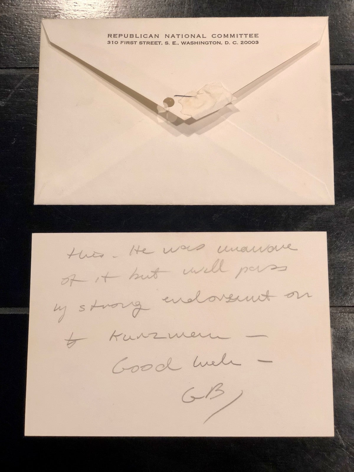 George HW Bush * PSA/DNA * Authentic AUTOGRAPH HANDWRITTEN Note SIGNED * RNC