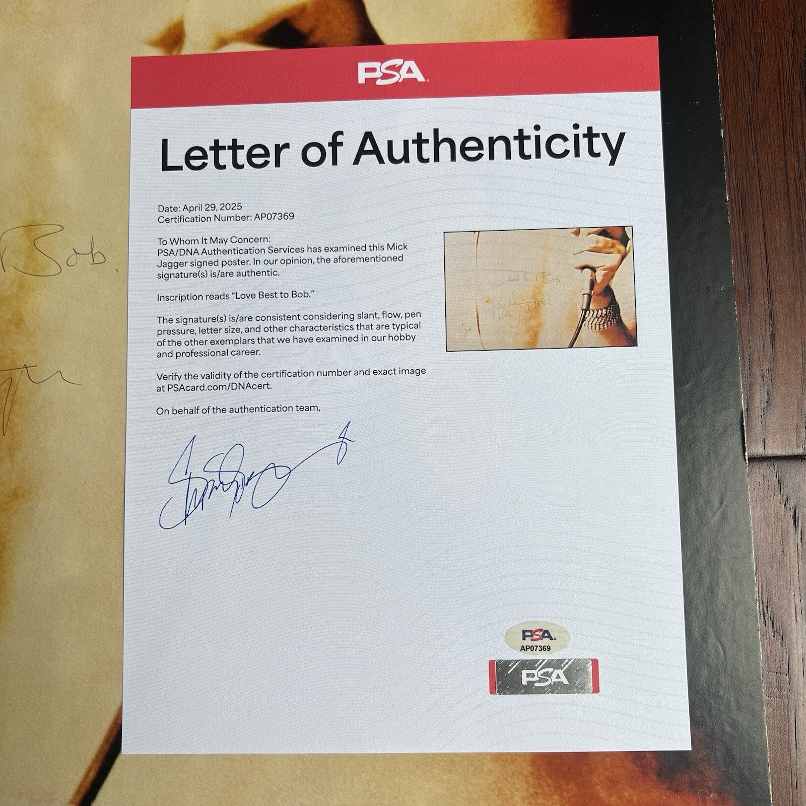 MICK JAGGER * PSA * Autograph XXL 1970s Concert Poster Signed * Rolling Stones