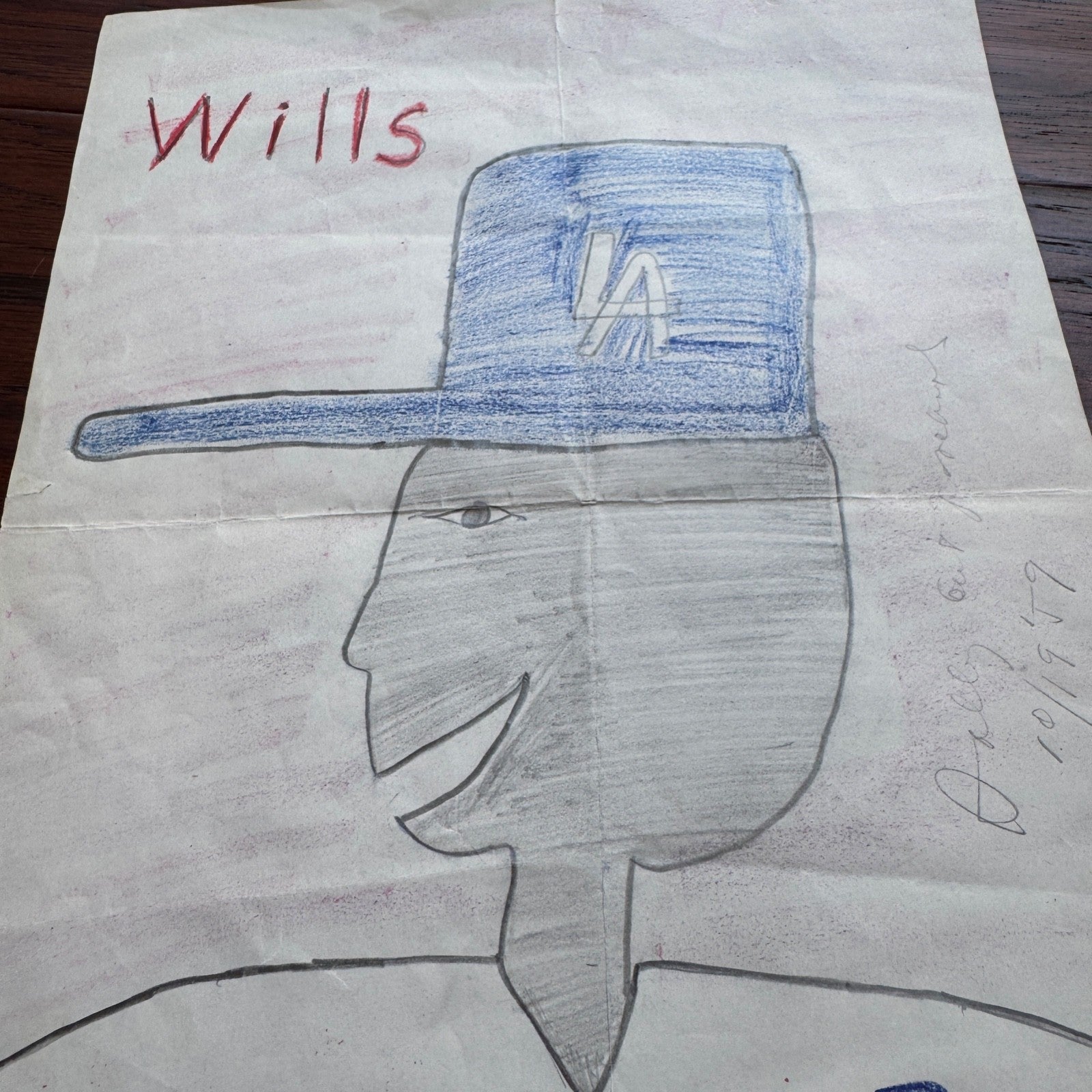 SALLY RIDE * Ride Estate Signed COA * Childhood DODGERS Drawing EX: Smithsonian