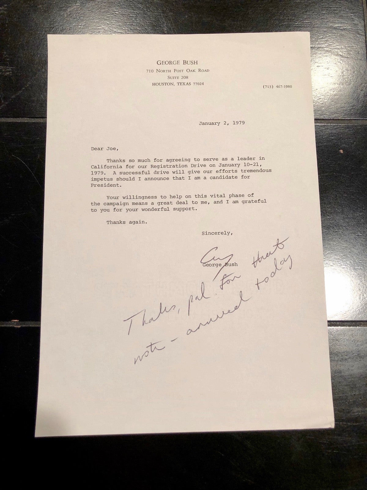 George HW Bush * PSA/DNA * AUTOGRAPH "candidate for President" SIGNED Letter
