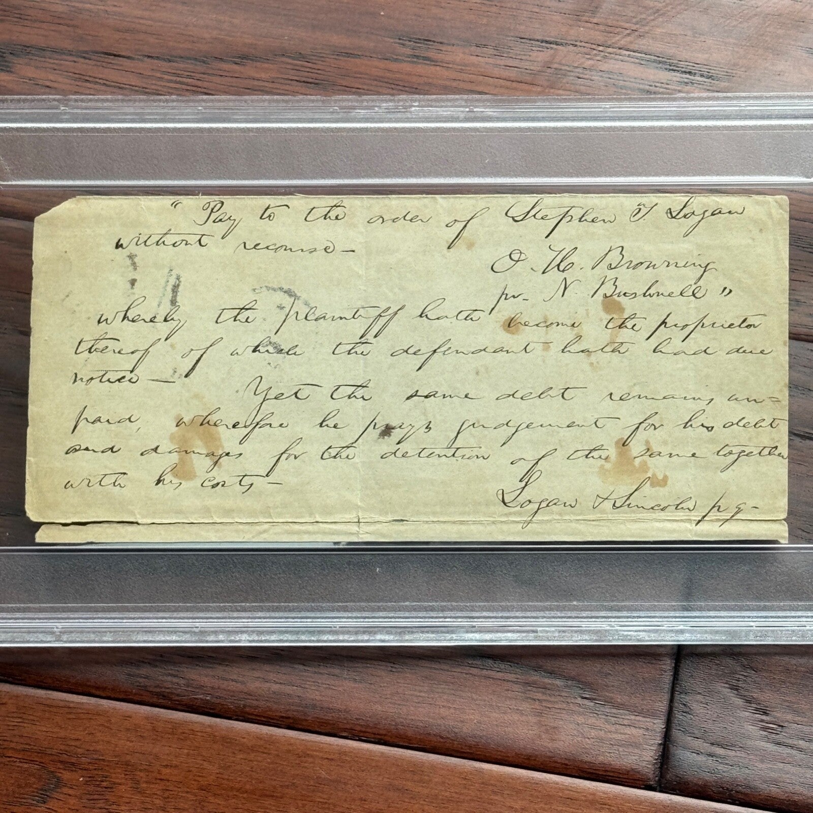 ABRAHAM LINCOLN * PSA * Autograph Lengthy Handwritten Legal Case SIGNED