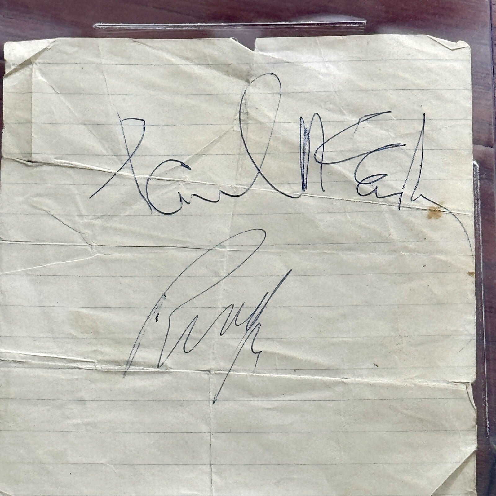 PAUL MCCARTNEY & RINGO STARR * Beckett Bas * PROOF Signed Cut Autograph Beatles