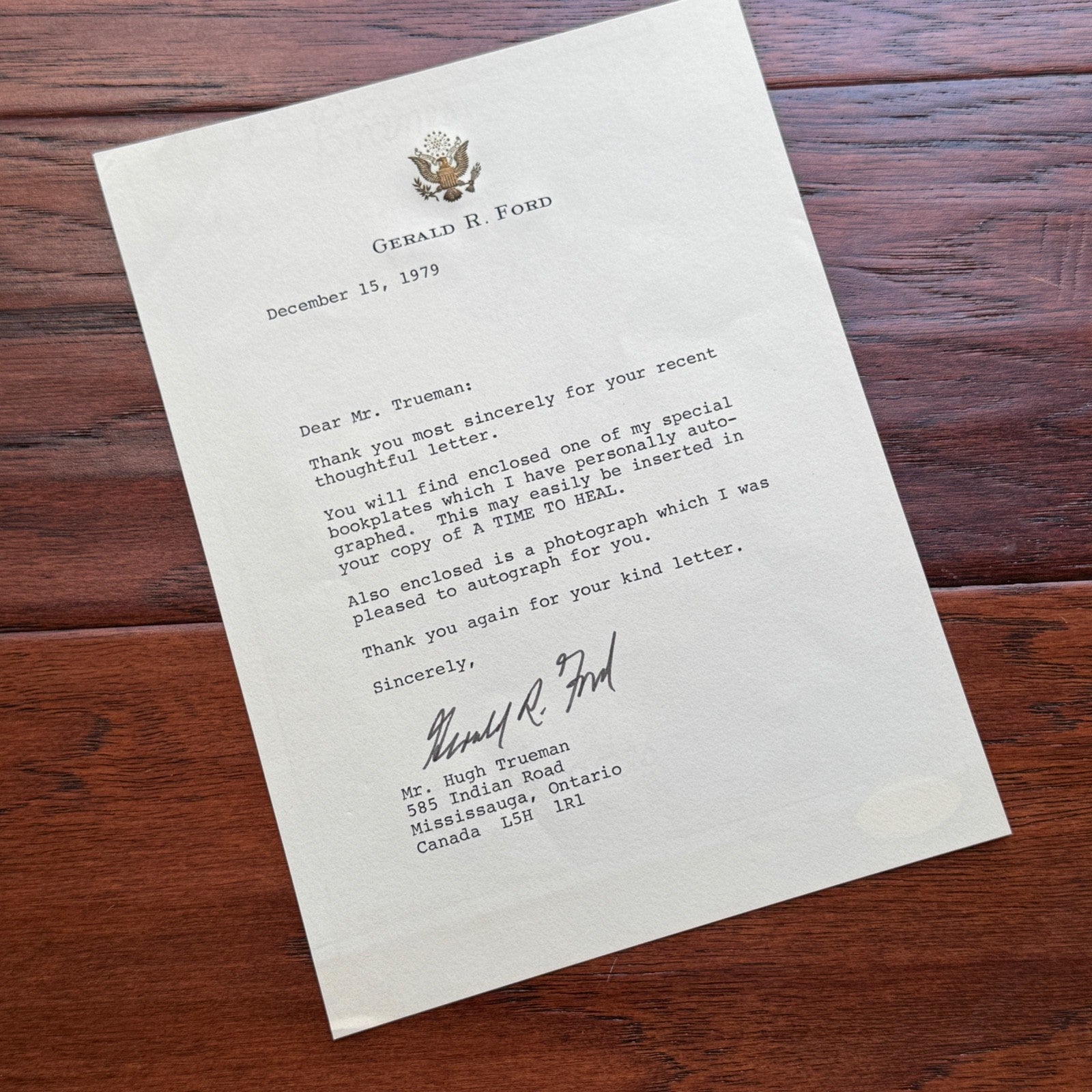 GERALD R. FORD * JSA * Autograph LETTER SIGNED * 38th POTUS