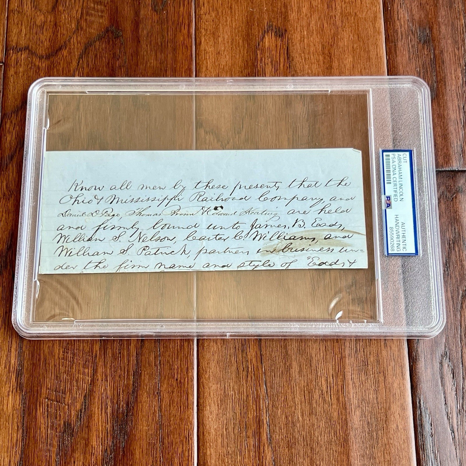 ABRAHAM LINCOLN * PSA * Handwritten LEGAL CASE Cut from an Autograph Doc Signed
