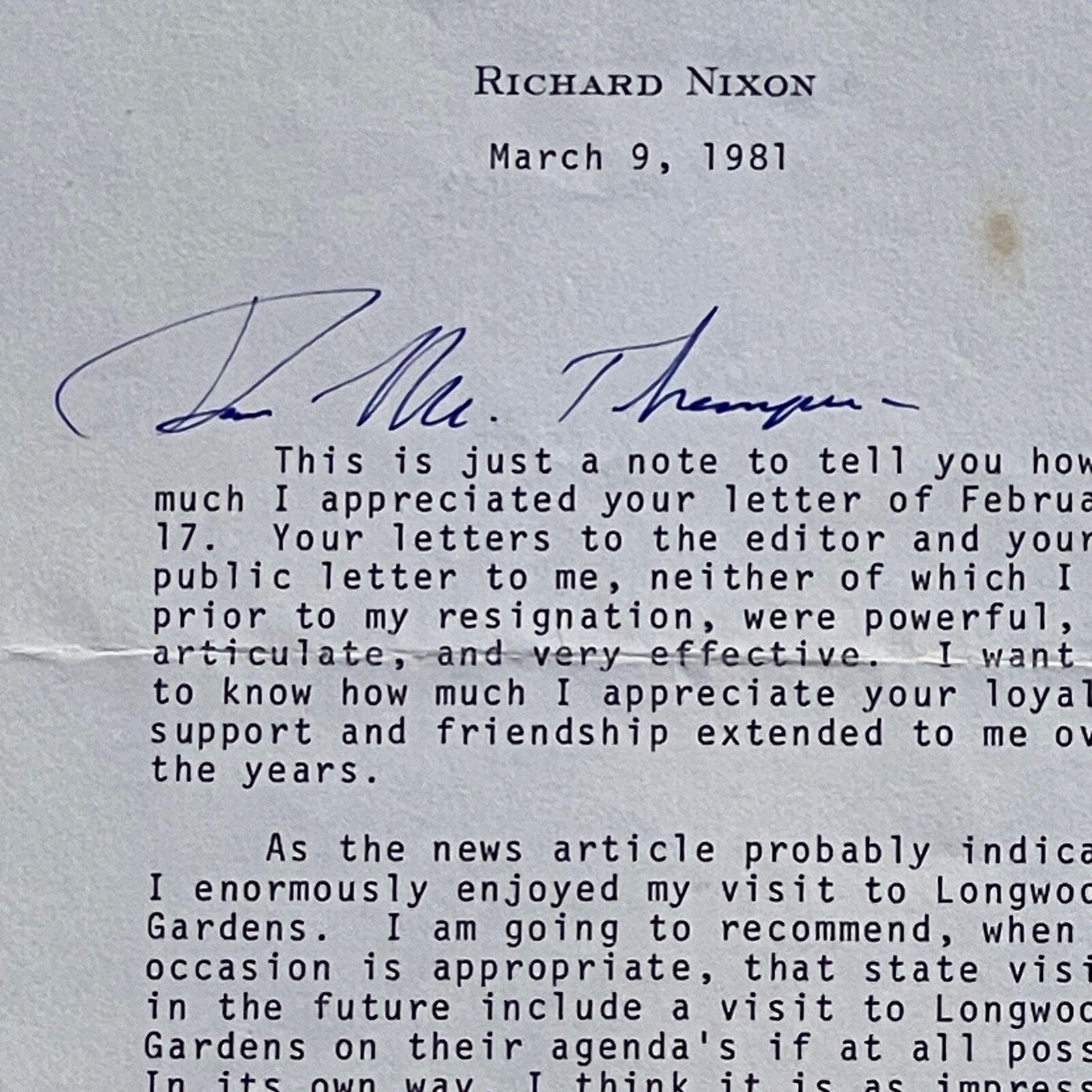 RICHARD NIXON * PSA/DNA Autograph Letter on RESIGNATION & MEMOIRS Signed * 1981