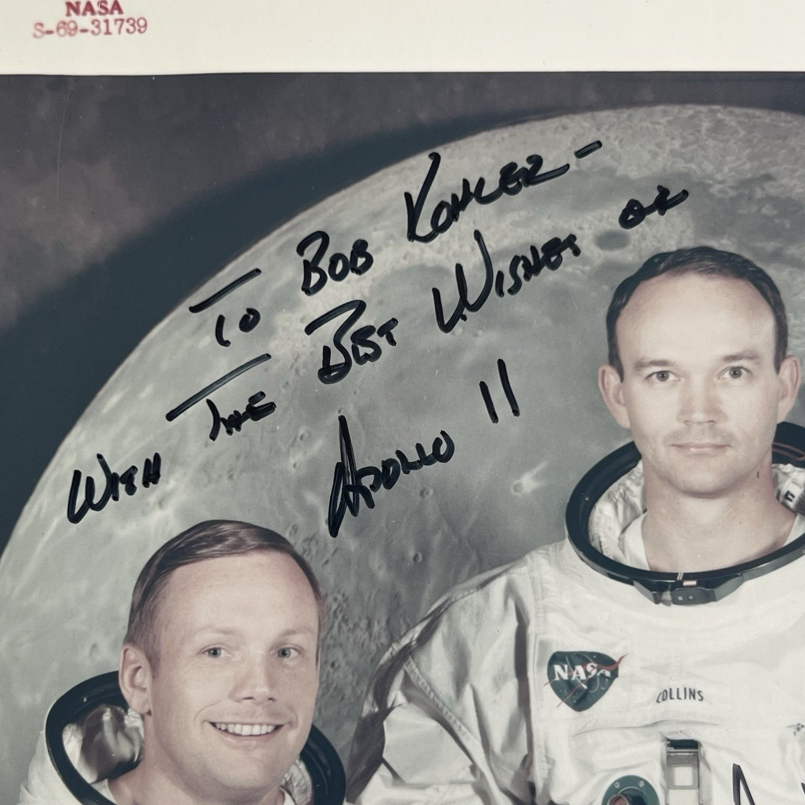 APOLLO 11 * PSA * Crew Signed AUTOGRAPH Red Number Type 1 Photo * Neil Armstrong