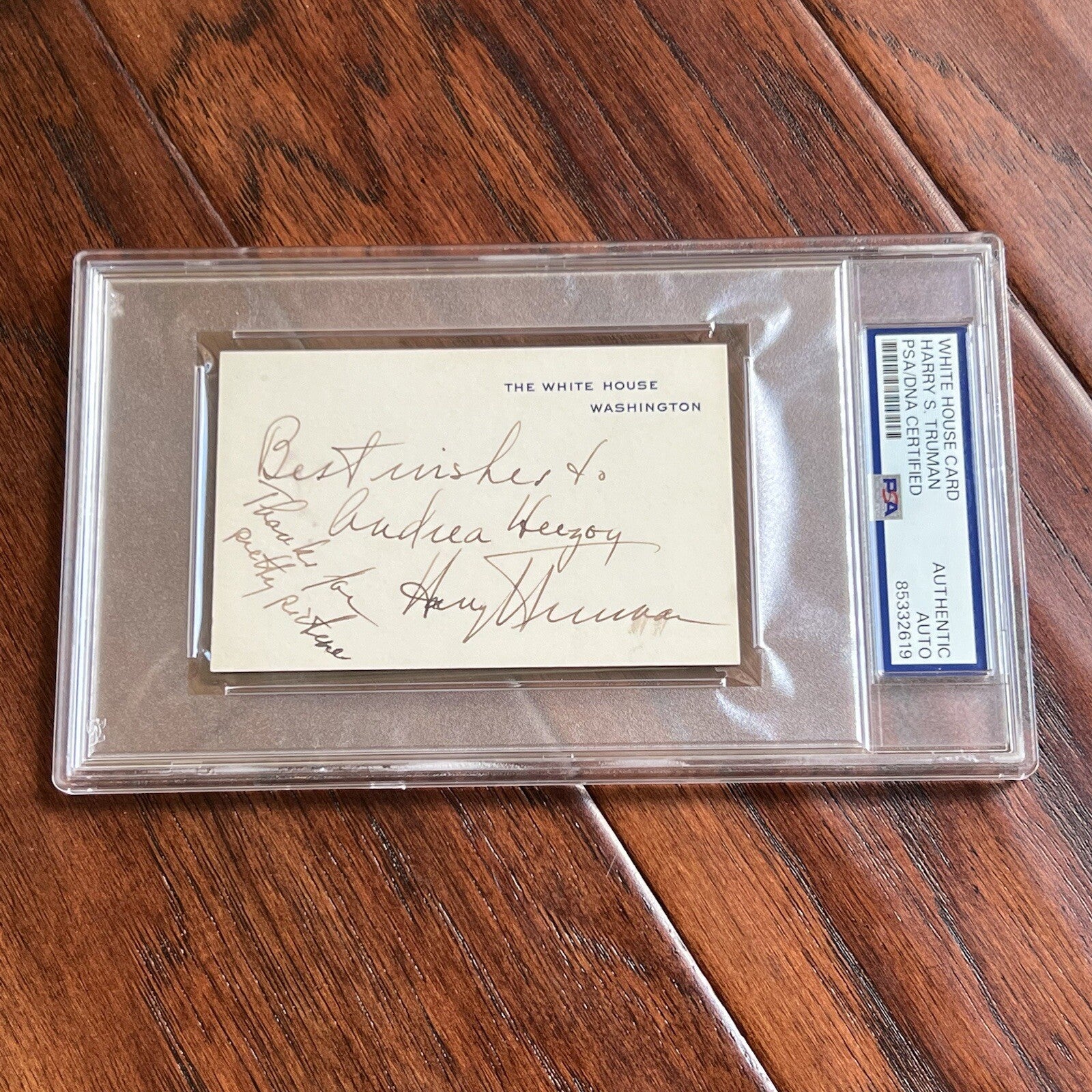 HARRY TRUMAN * PSA * Autograph White House Card AS PRESIDENT Signed Slabbed