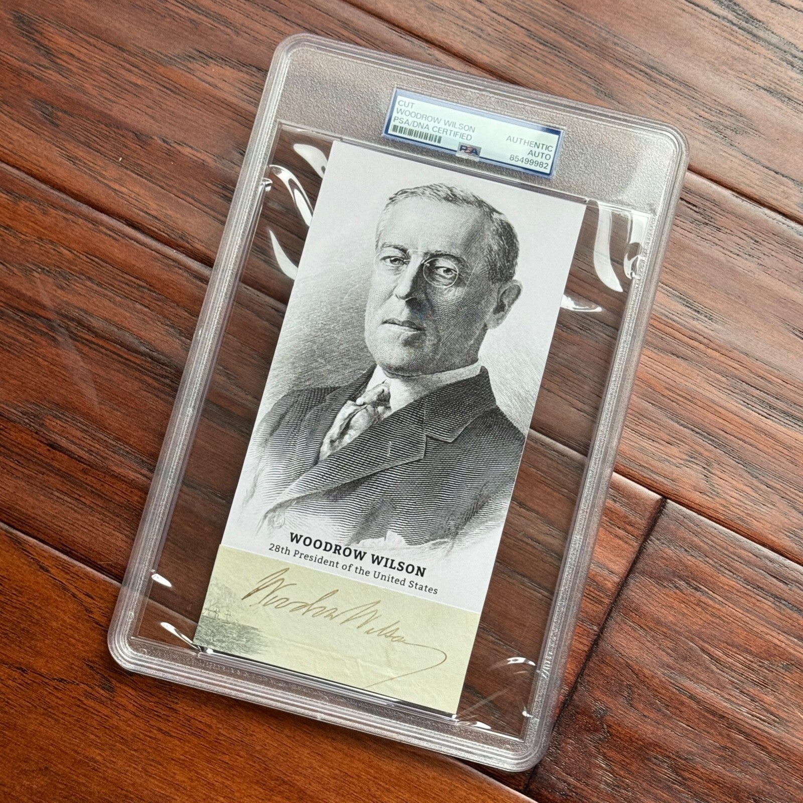 WOODROW WILSON  * PSA * Autograph Cut Signature Custom Card ENGRAVING Signed