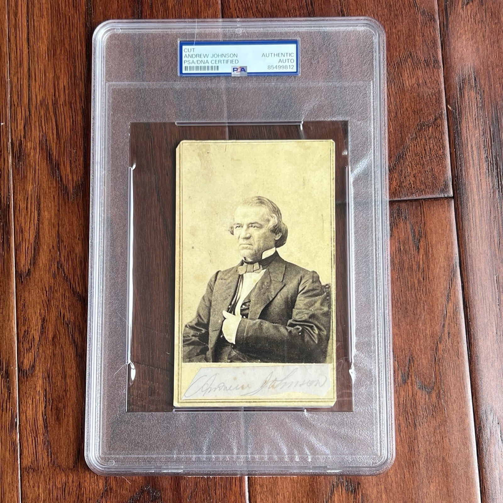 ANDREW JOHNSON * PSA * Autograph Cut Signature CDV Signed President Photograph