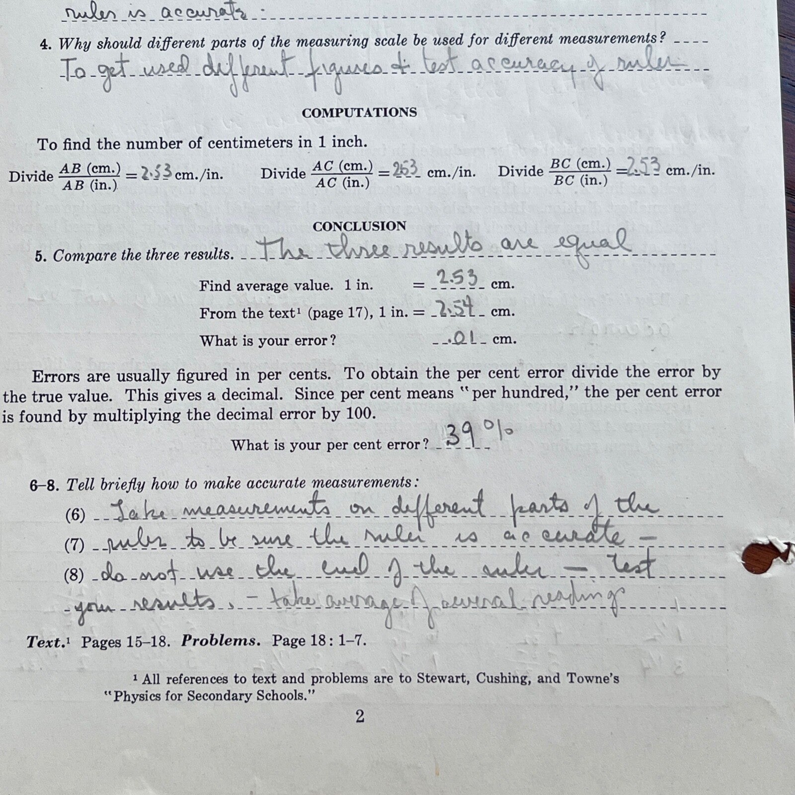 JOHN F. KENNEDY * Physics Lab Notebook Page * Signed by LEM BILLINGS Autograph