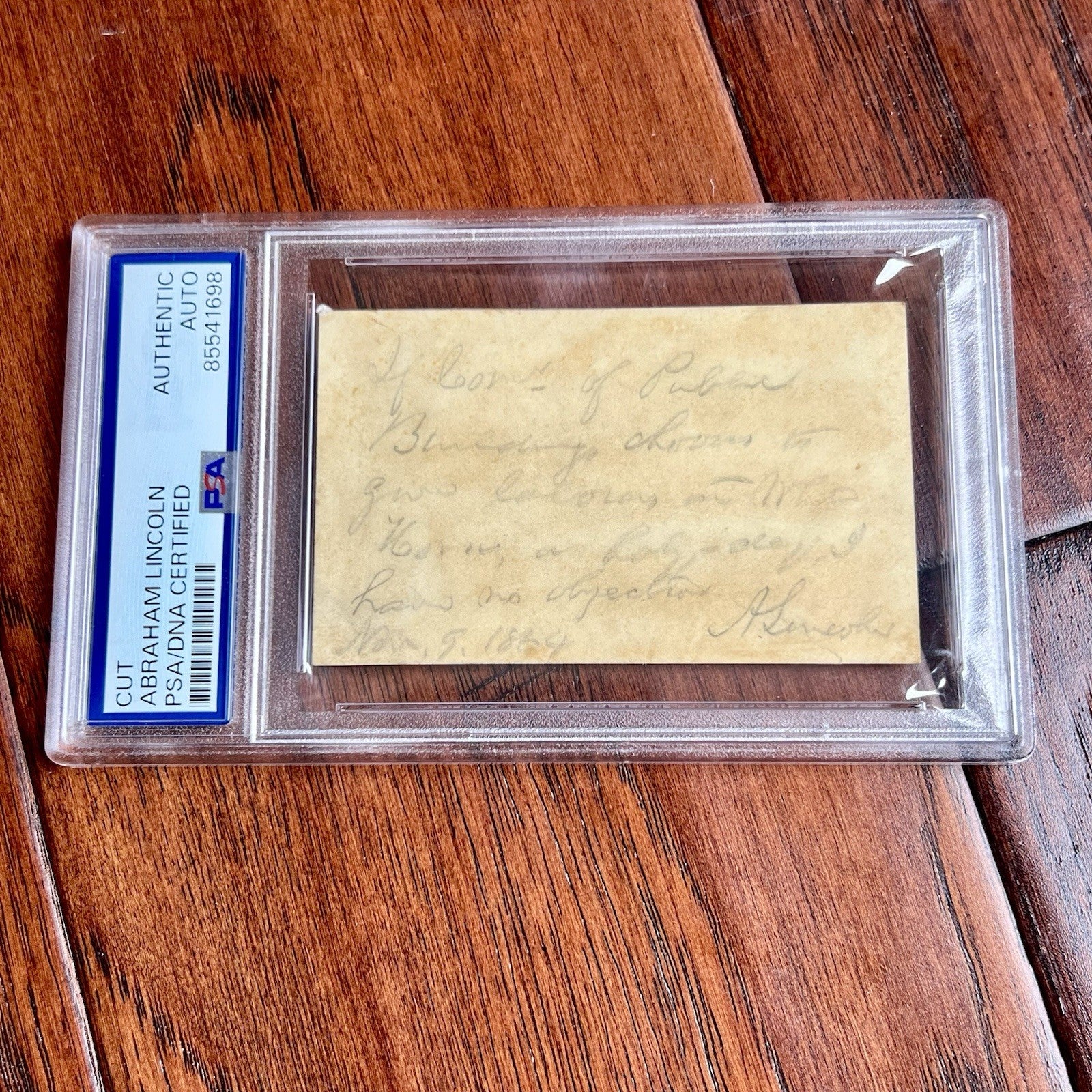 ABRAHAM LINCOLN * PSA * Autograph Note Signed ONE DAY AFTER RE-ELECTION 1864