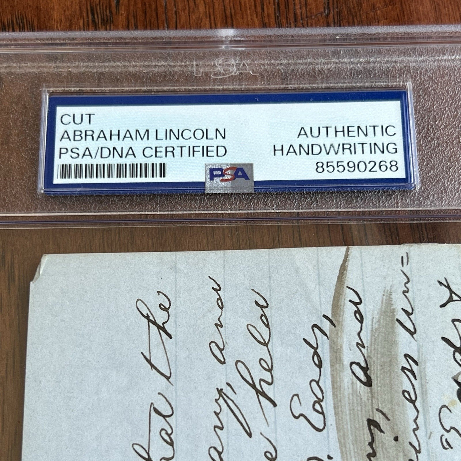 ABRAHAM LINCOLN * PSA * Handwritten LEGAL CASE Cut from an Autograph Doc Signed