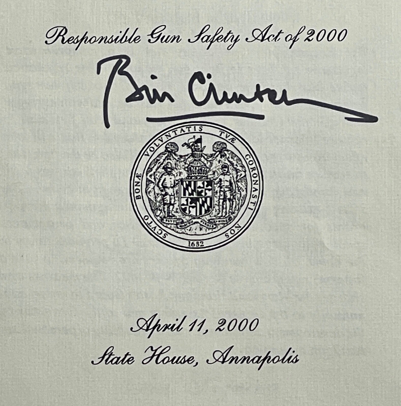 BILL CLINTON * PSA/DNA * Autograph GUN SAFETY Bill Program Signed * as PRESIDENT