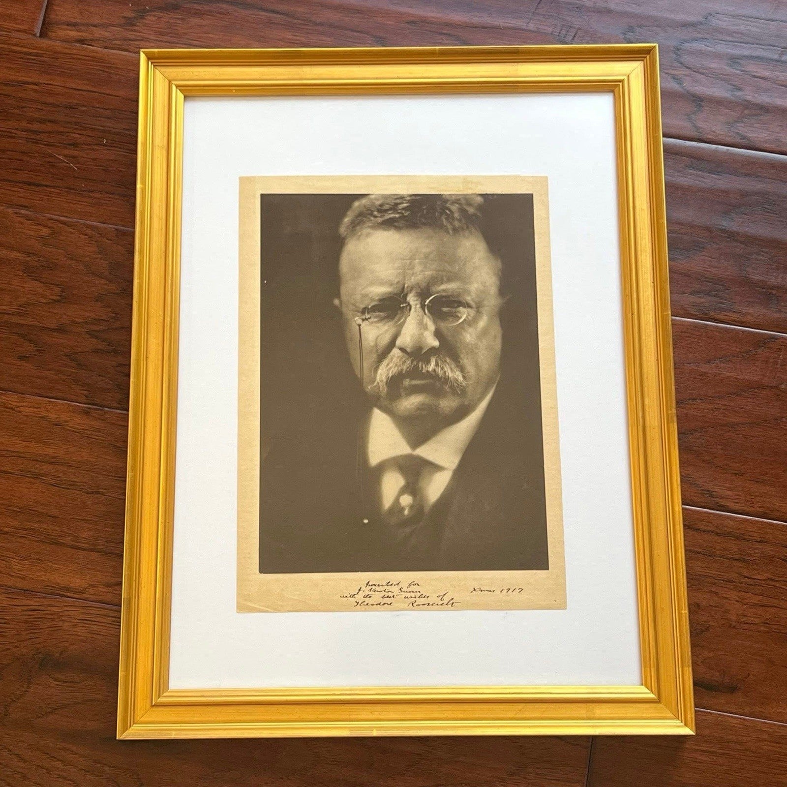 THEODORE ROOSEVELT * PSA * Autograph Christmas 1917 Photo Portrait Signed