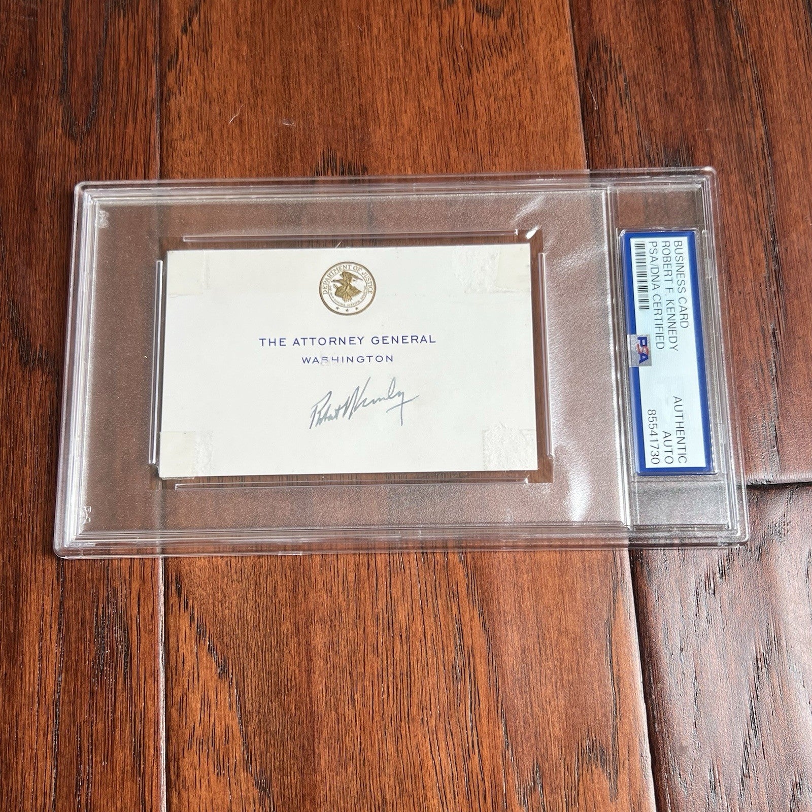 ROBERT F. KENNEDY * PSA * Autograph ATTORNEY GENERAL Business Card Signed * 1962