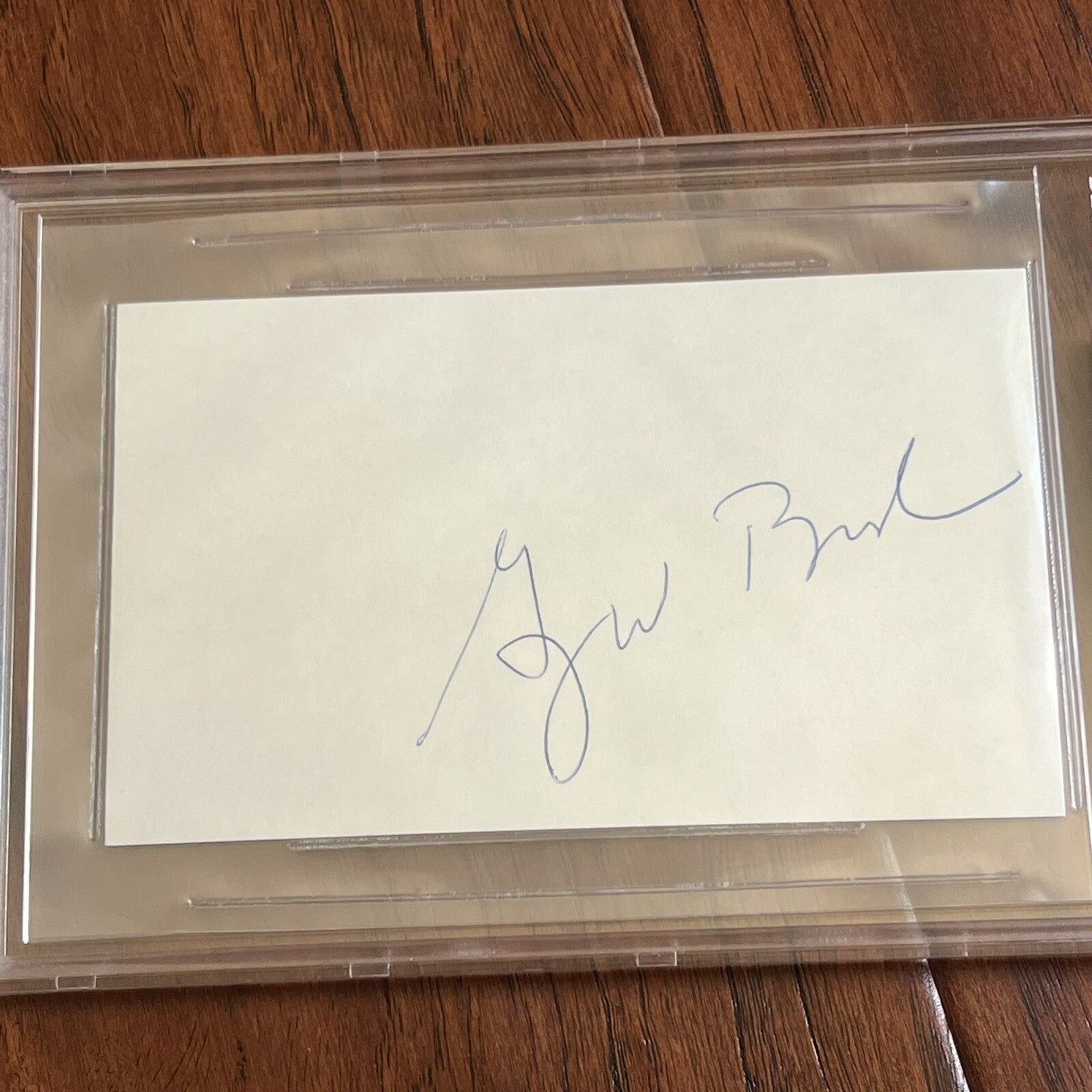 GEORGE W. BUSH * Beckett BAS * Signed Texas Rangers 3x5 Index Card Autograph