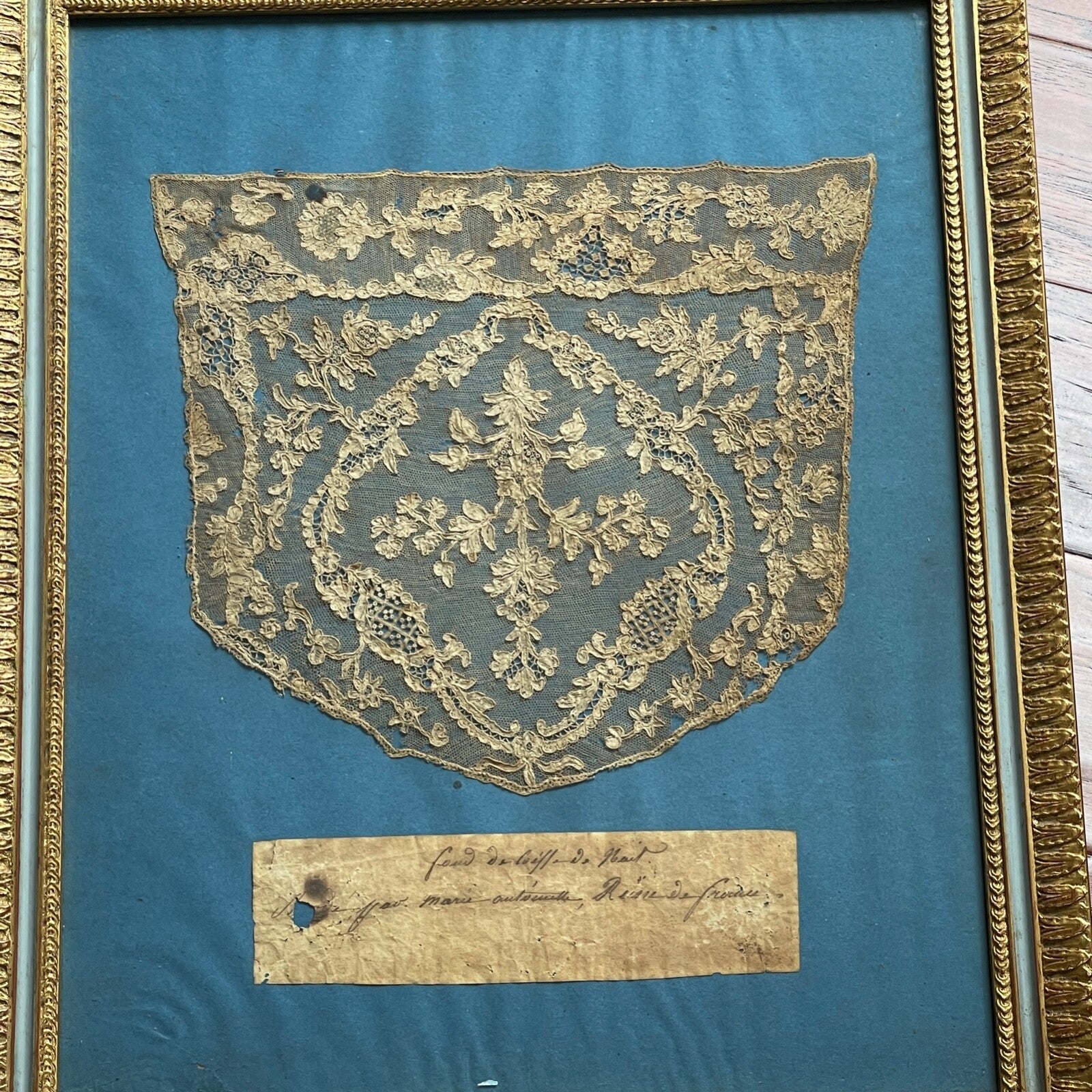 MARIE ANTOINETTE * Lace Nightcap Hand Embroidered By Her Exhibited at Versailles